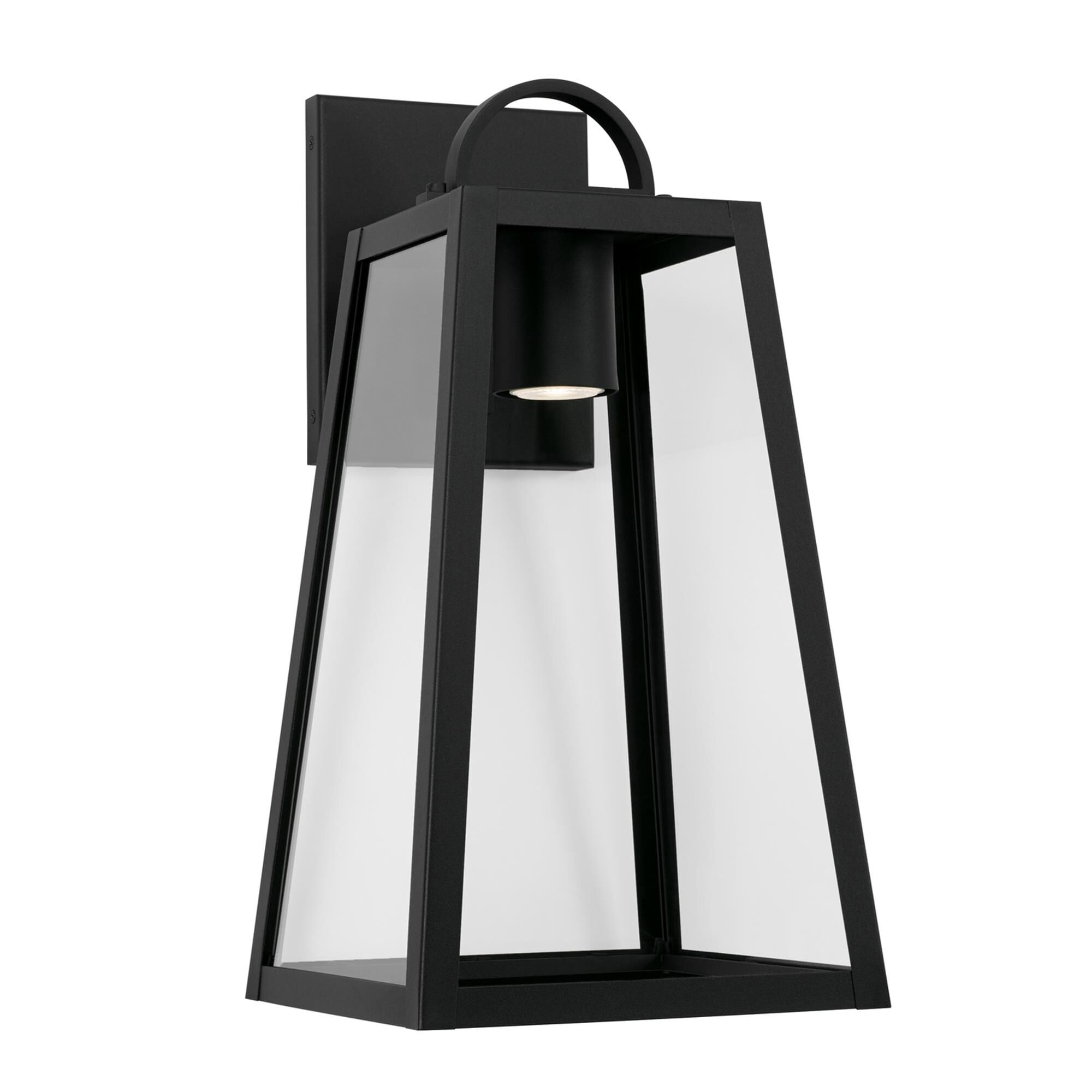Shown in Black finish and Clear glass
