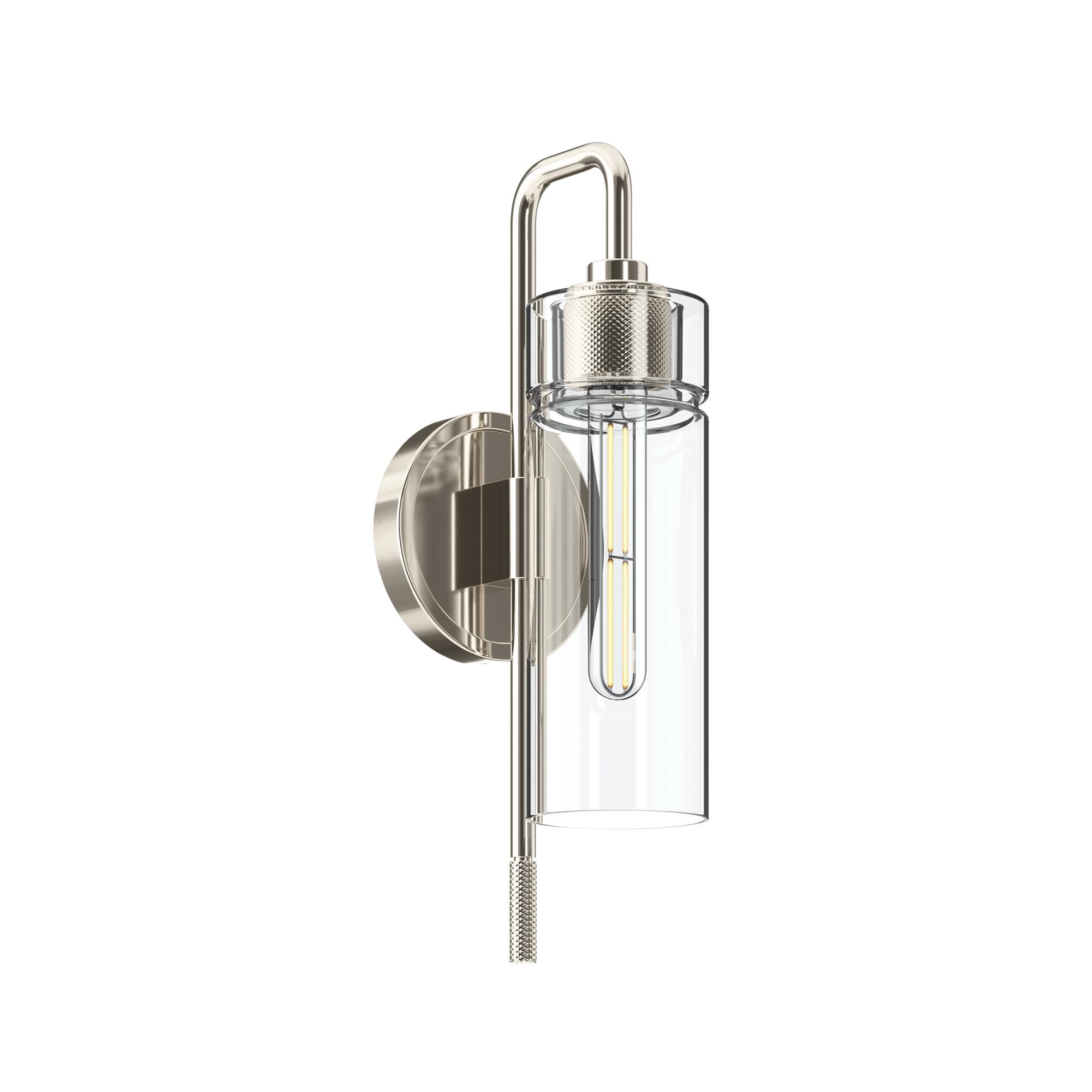Shown in Polished Nickel finish and Clear glass