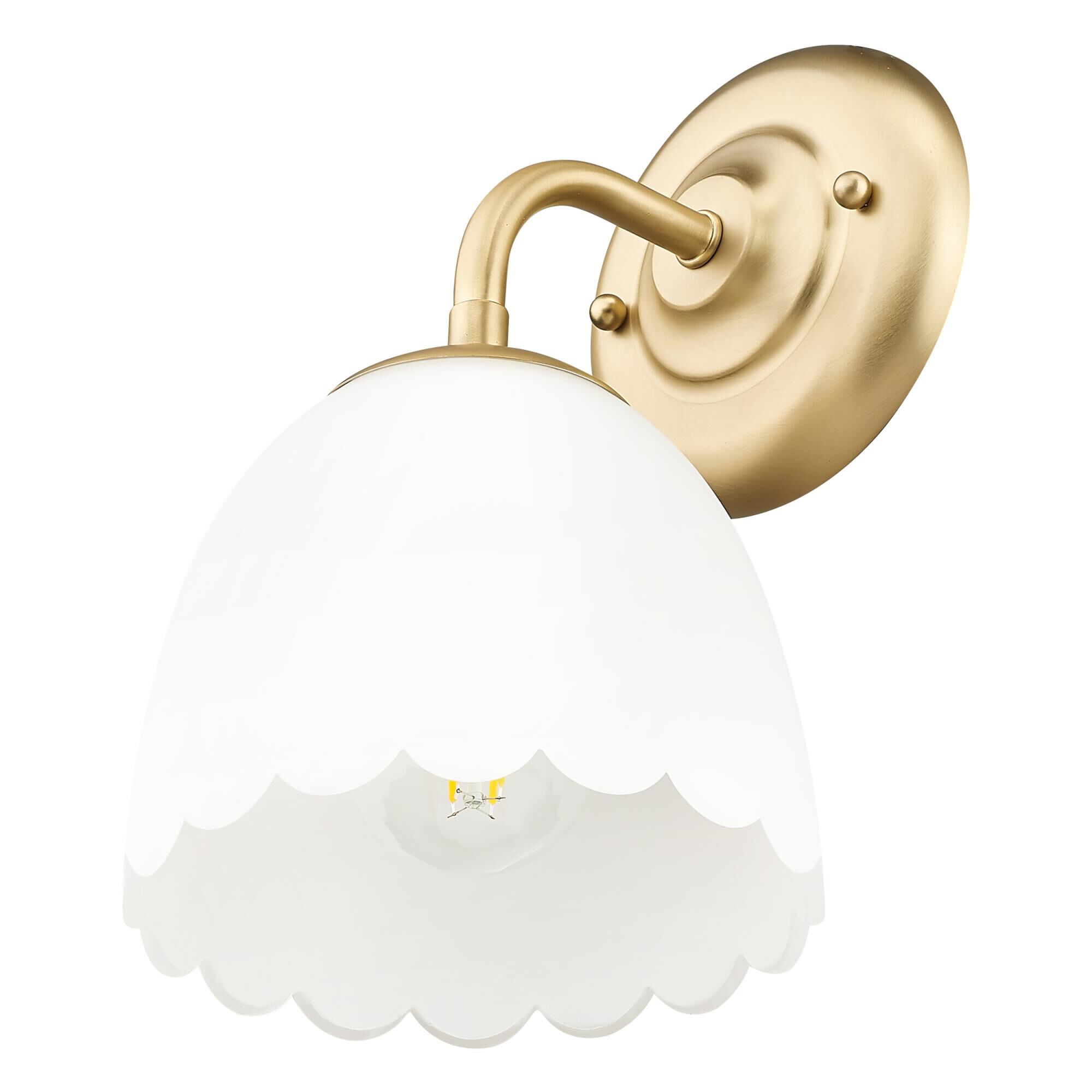 Shown in Brushed Champagne Bronze finish and White shade