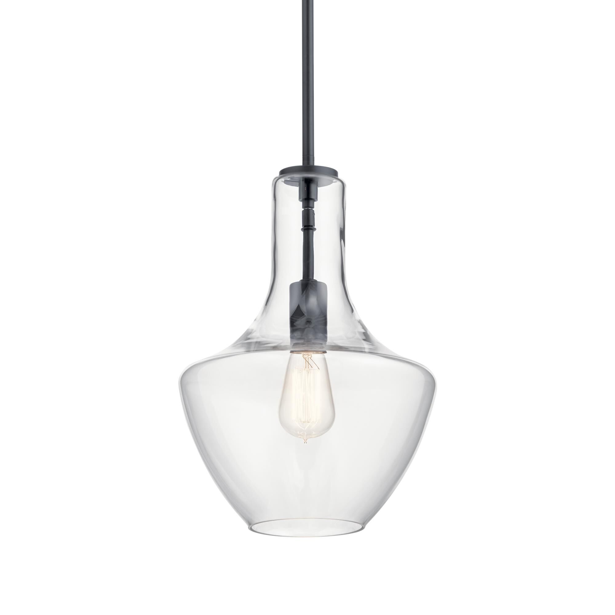 Shown in Black finish and Clear glass
