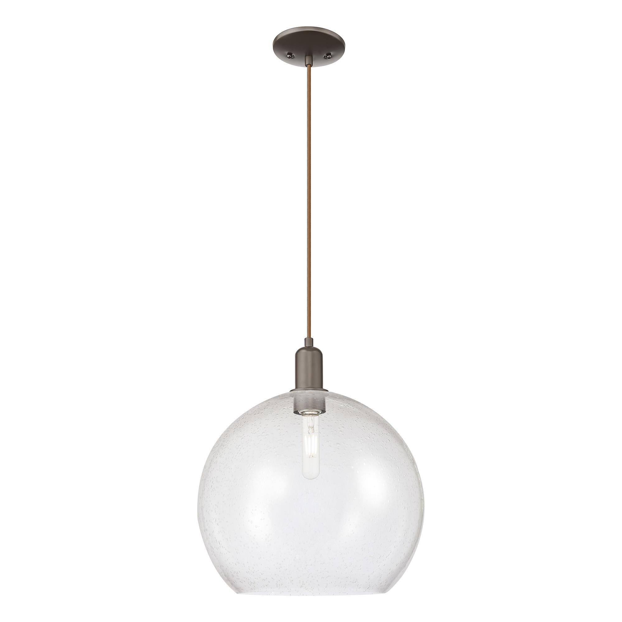 Shown in Oil Rubbed Bronze finish and Seedy glass