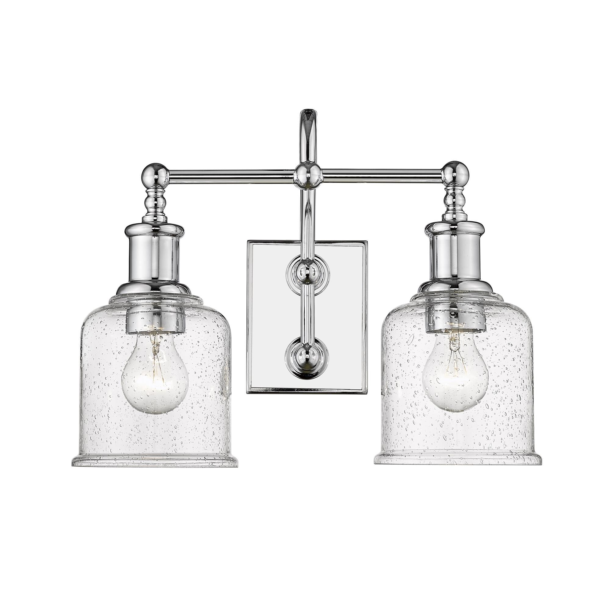 Shown in Chrome finish and Glass shade