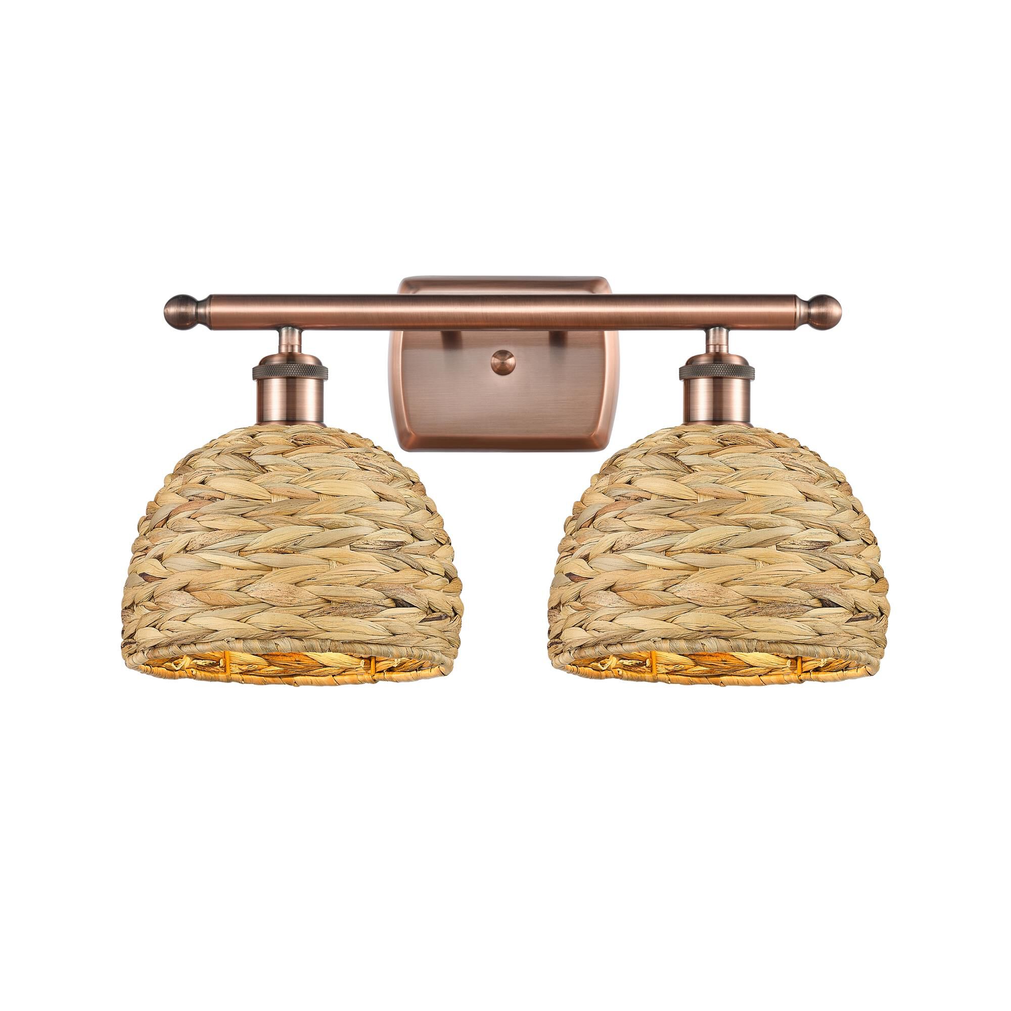 Shown in Antique Copper finish and Natural shade