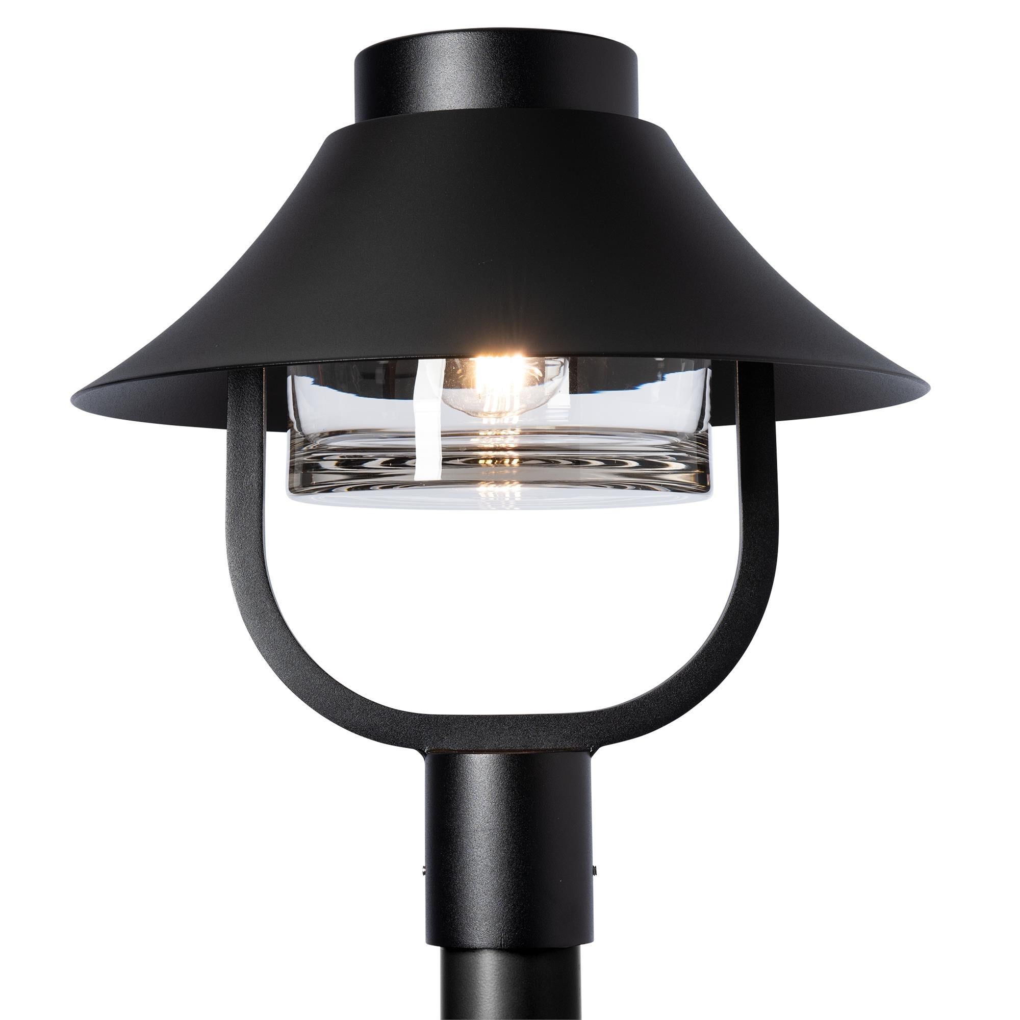 Shown in Coastal Black finish and Clear shade
