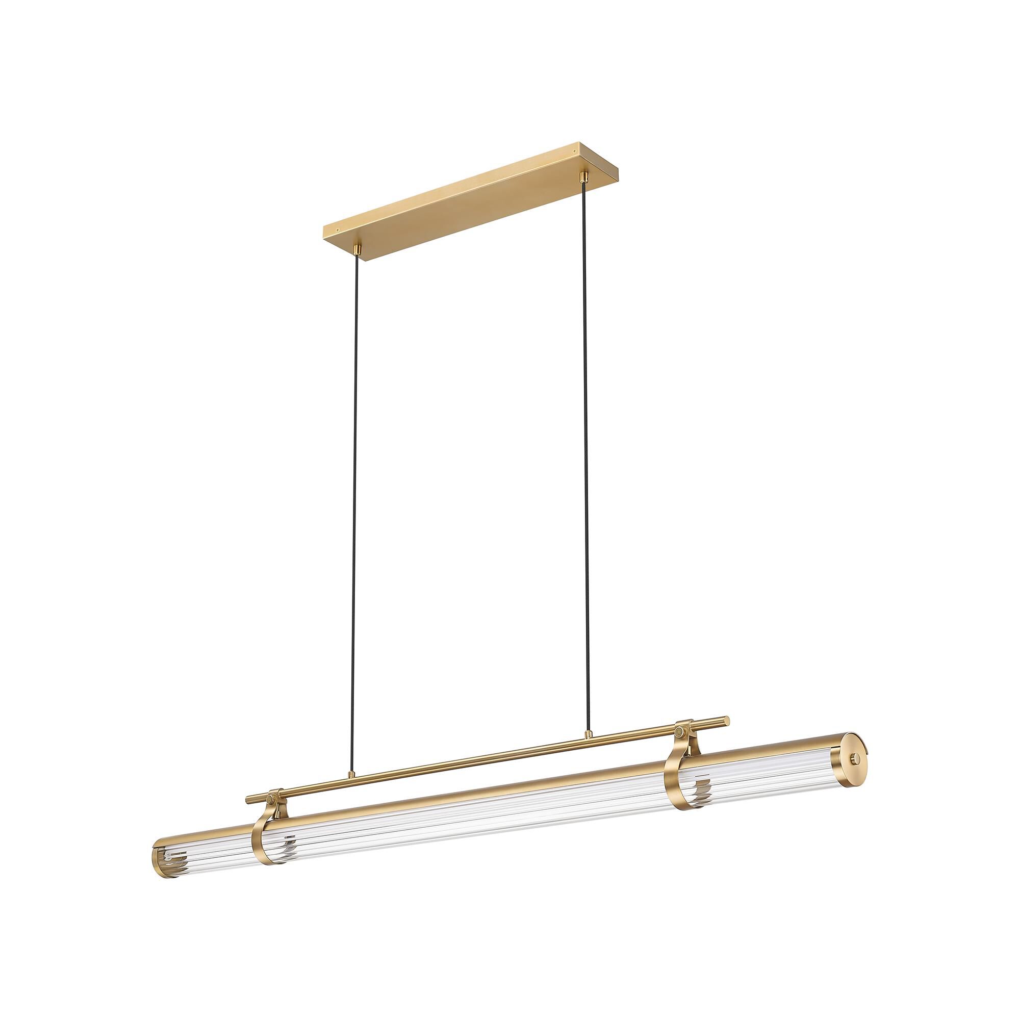 Shown in Modern Gold finish and Clear glass