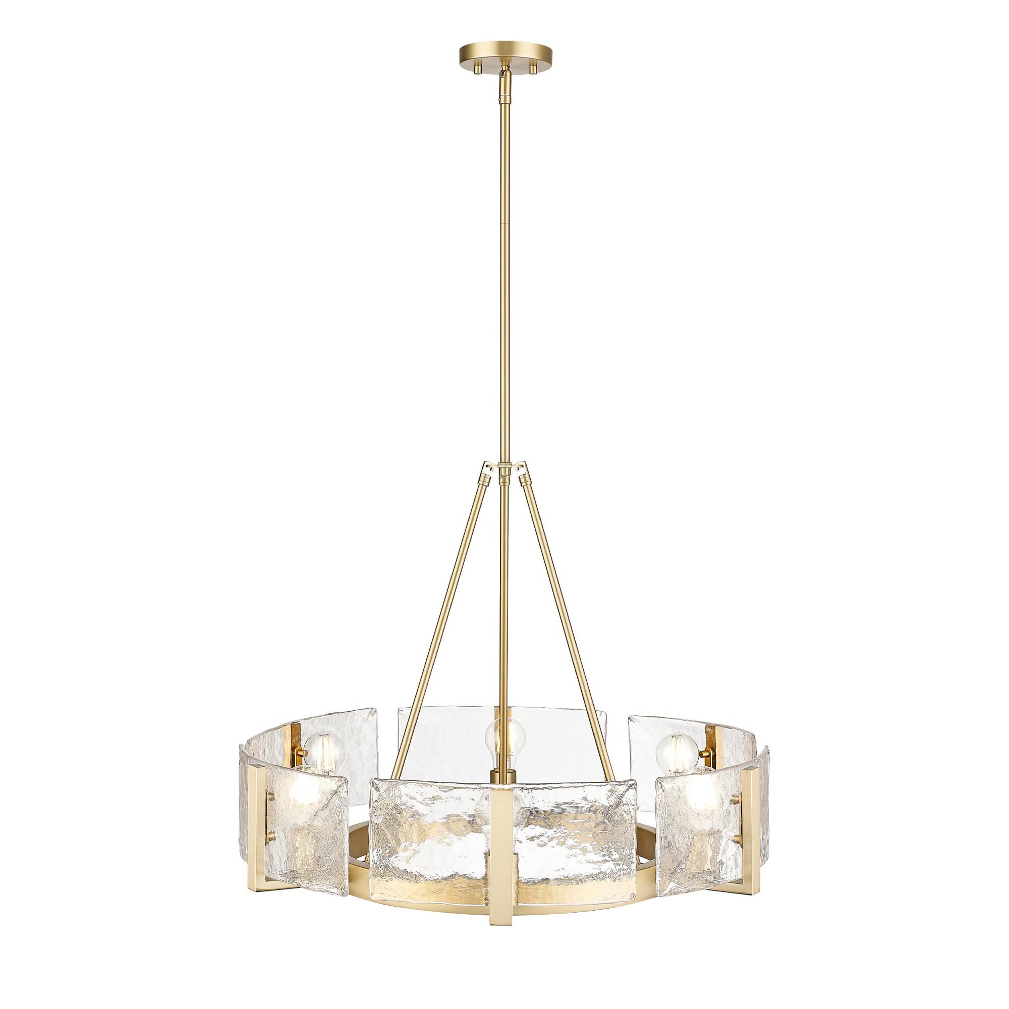 Shown in Brushed Champagne Bronze finish and Hammered Water glass