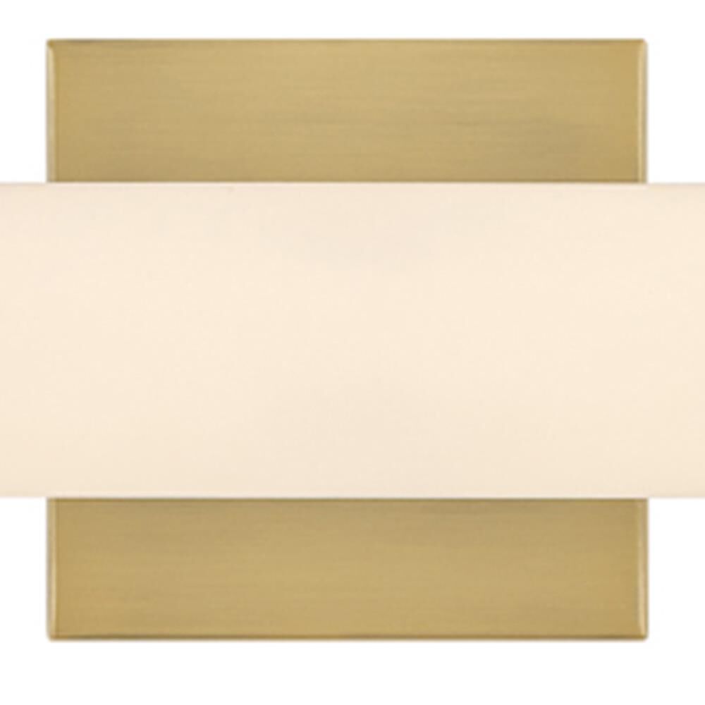 Shown in Lacquered Brass finish and Etched White glass