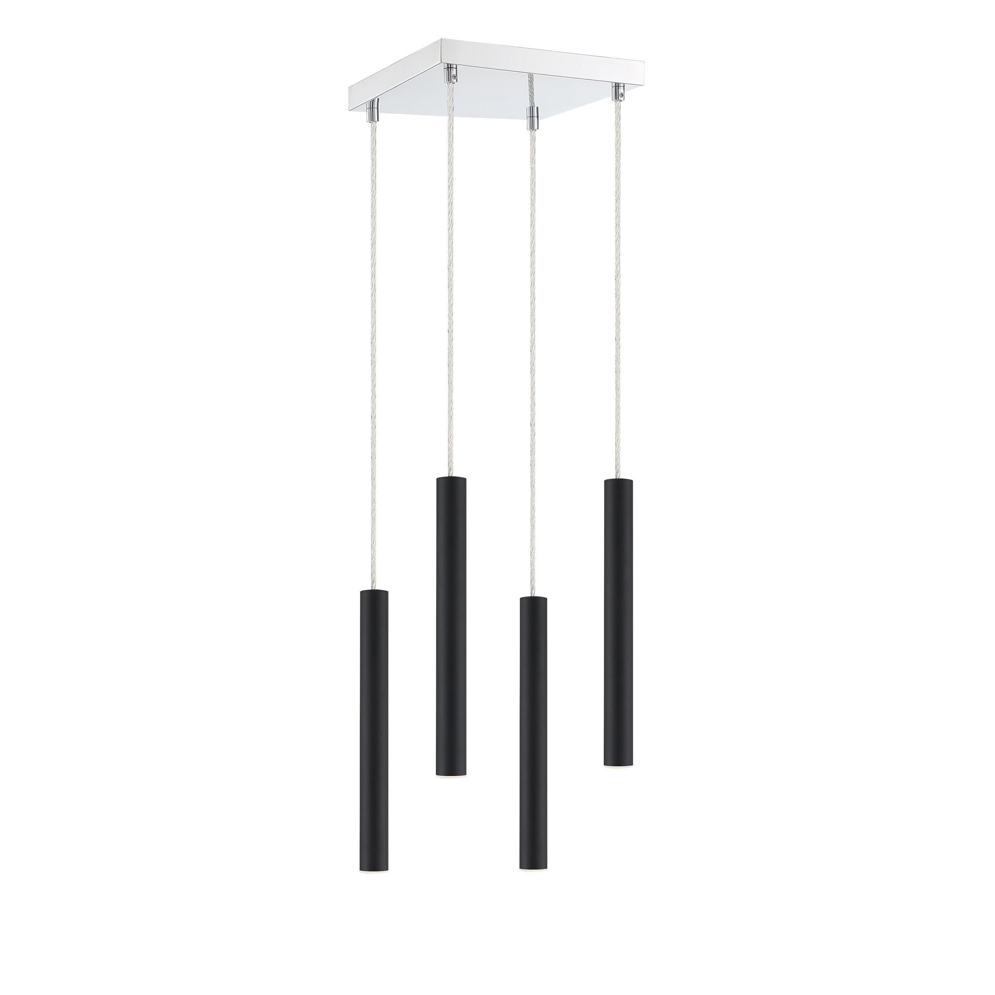 Shown in Matte Black finish and Steel glass and Steel shade