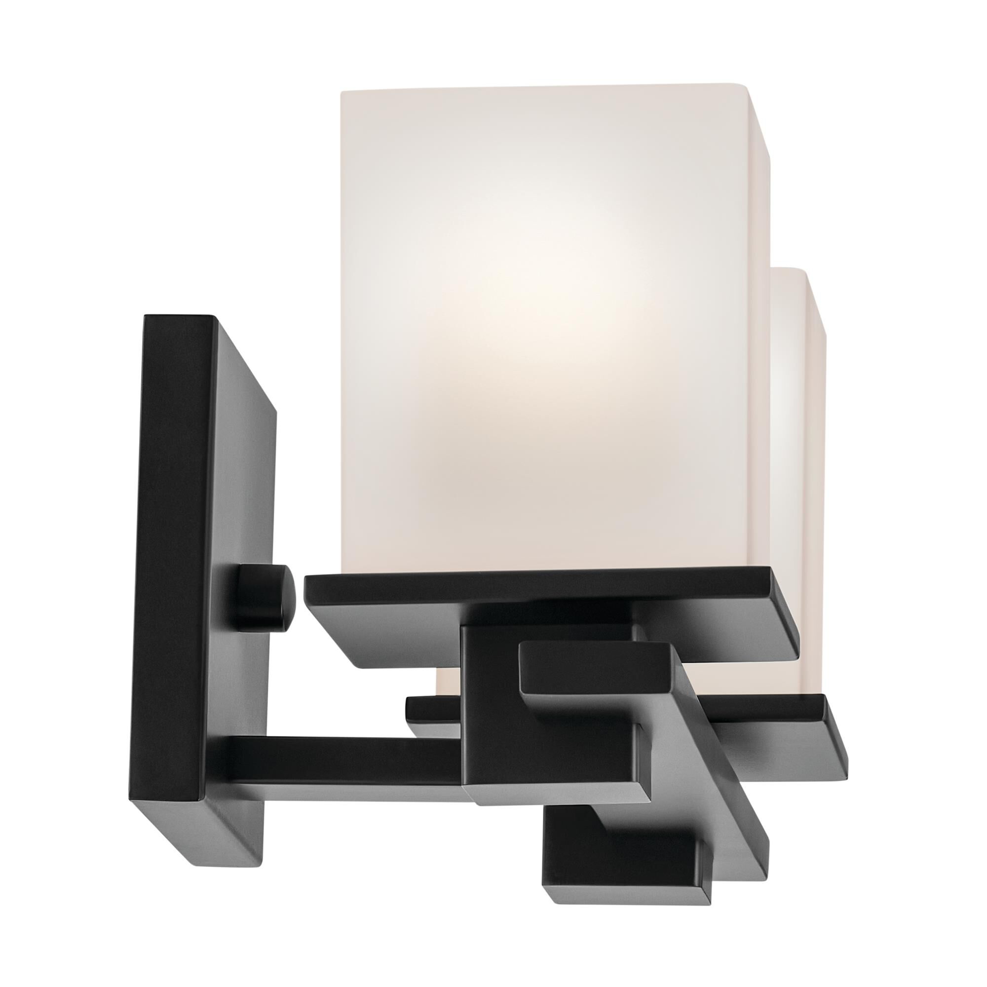 Shown in Black finish and Satin Etched Cased Opal glass