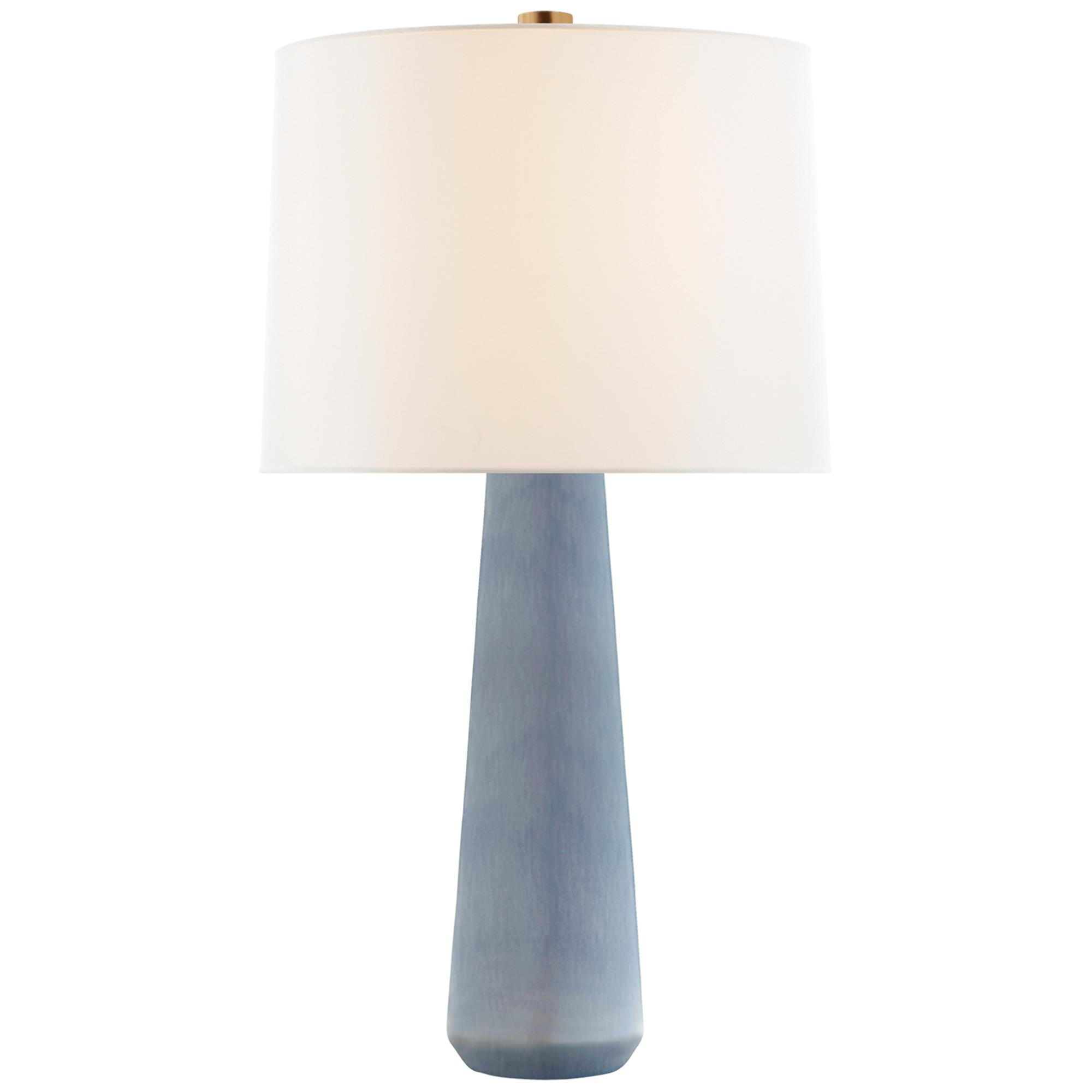 Shown in Polar Blue Crackle finish and Linen shade