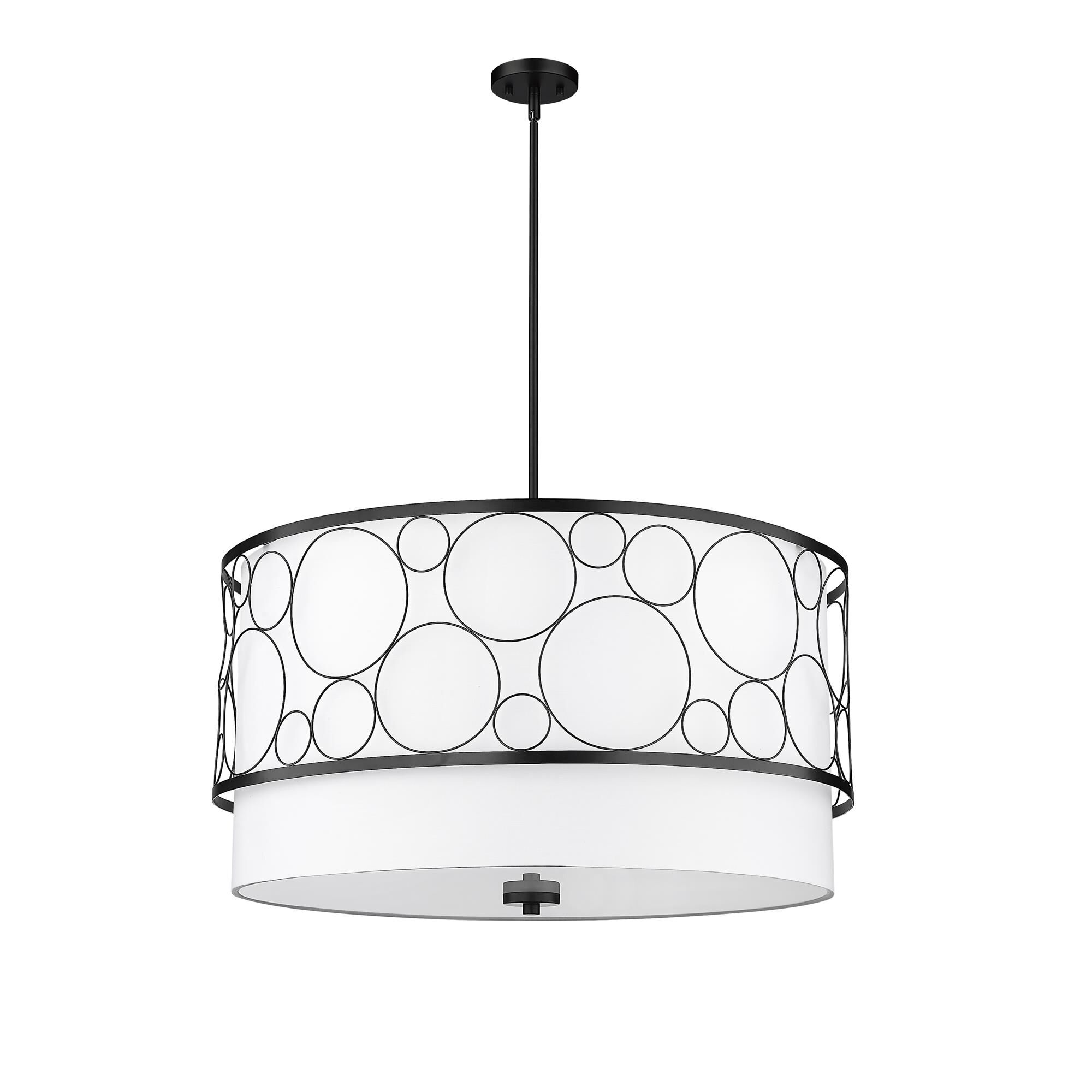 Shown in Matte Black finish and White glass and White shade