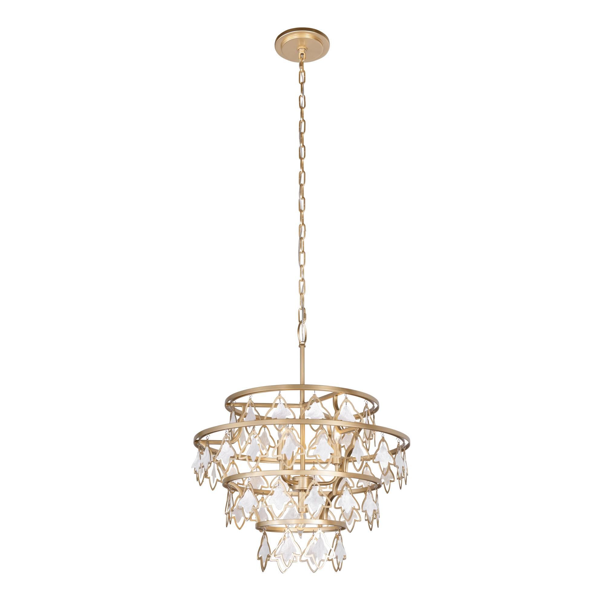 Shown in French Gold finish and White Capiz shade