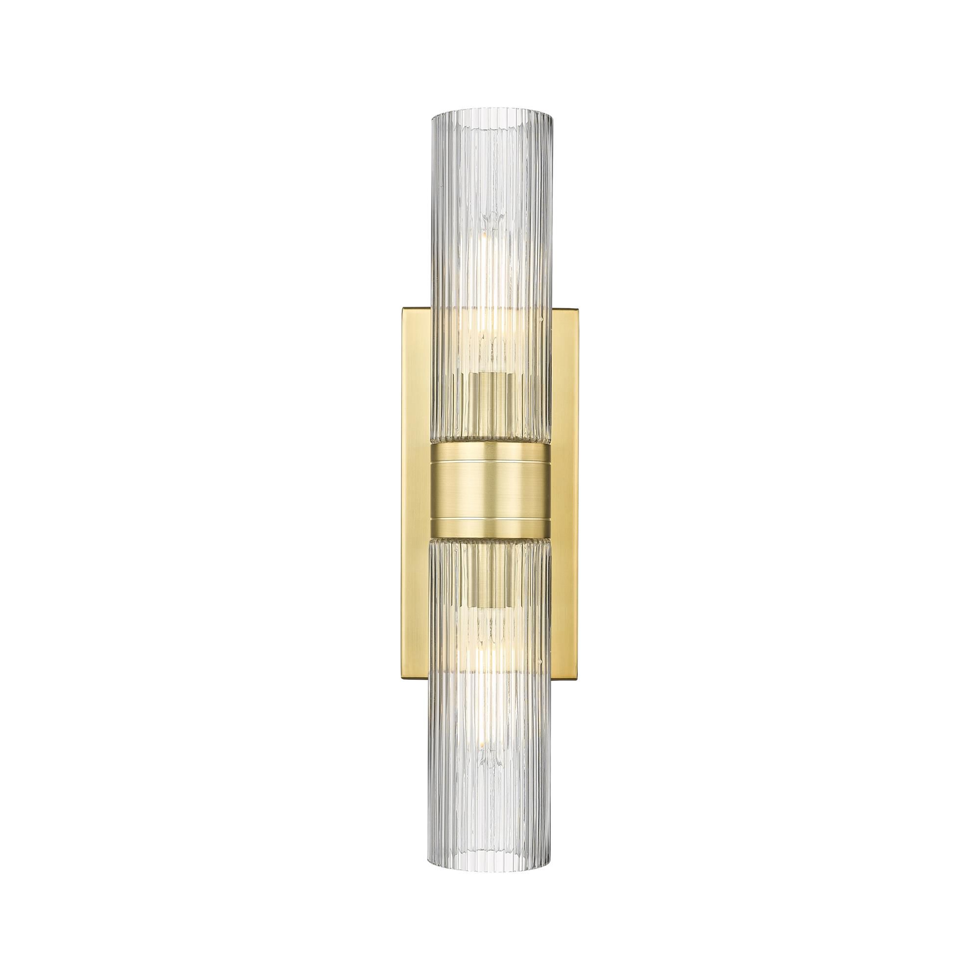 Shown in Satin Gold finish and Striped Clear glass