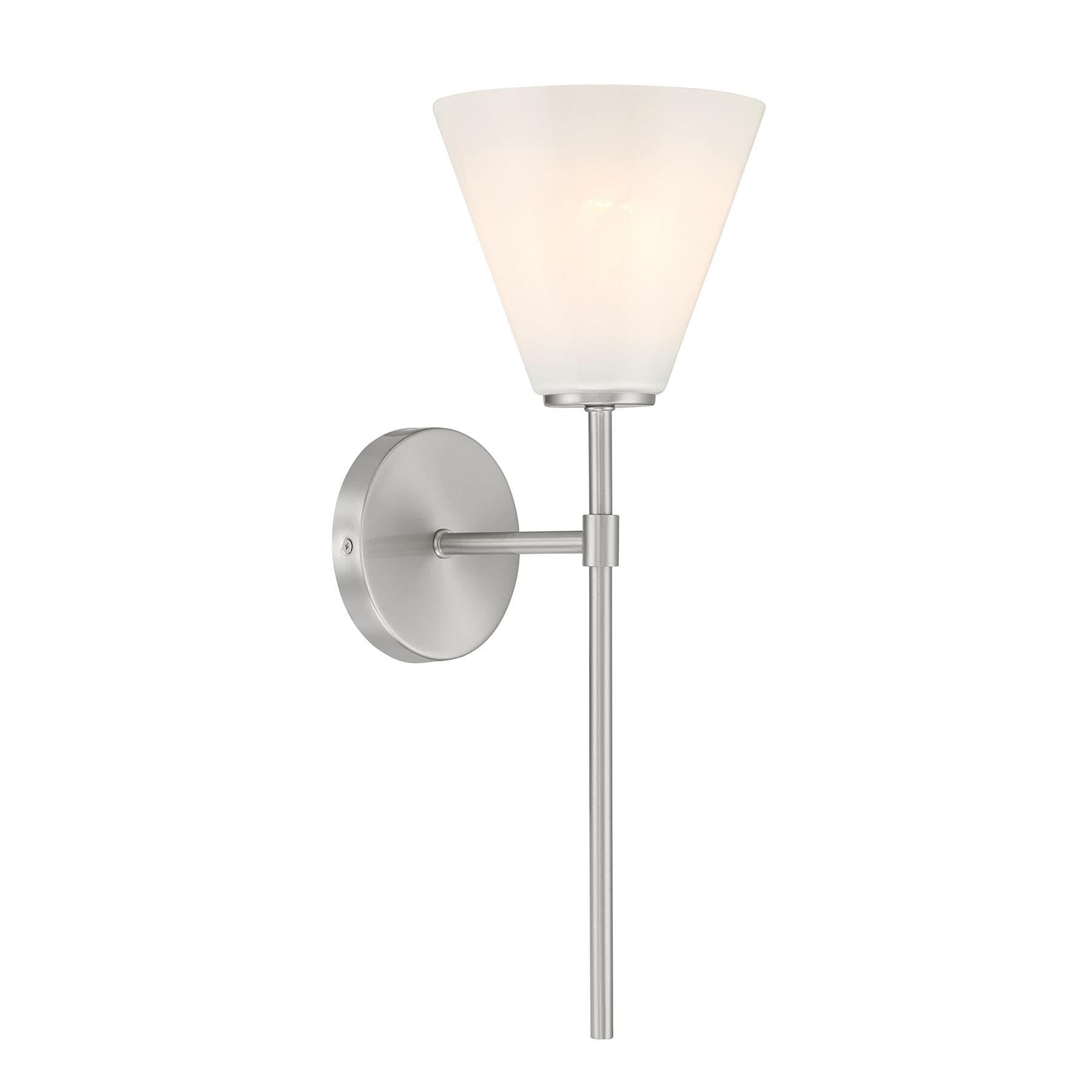 Shown in Satin Nickel finish and Strie shade