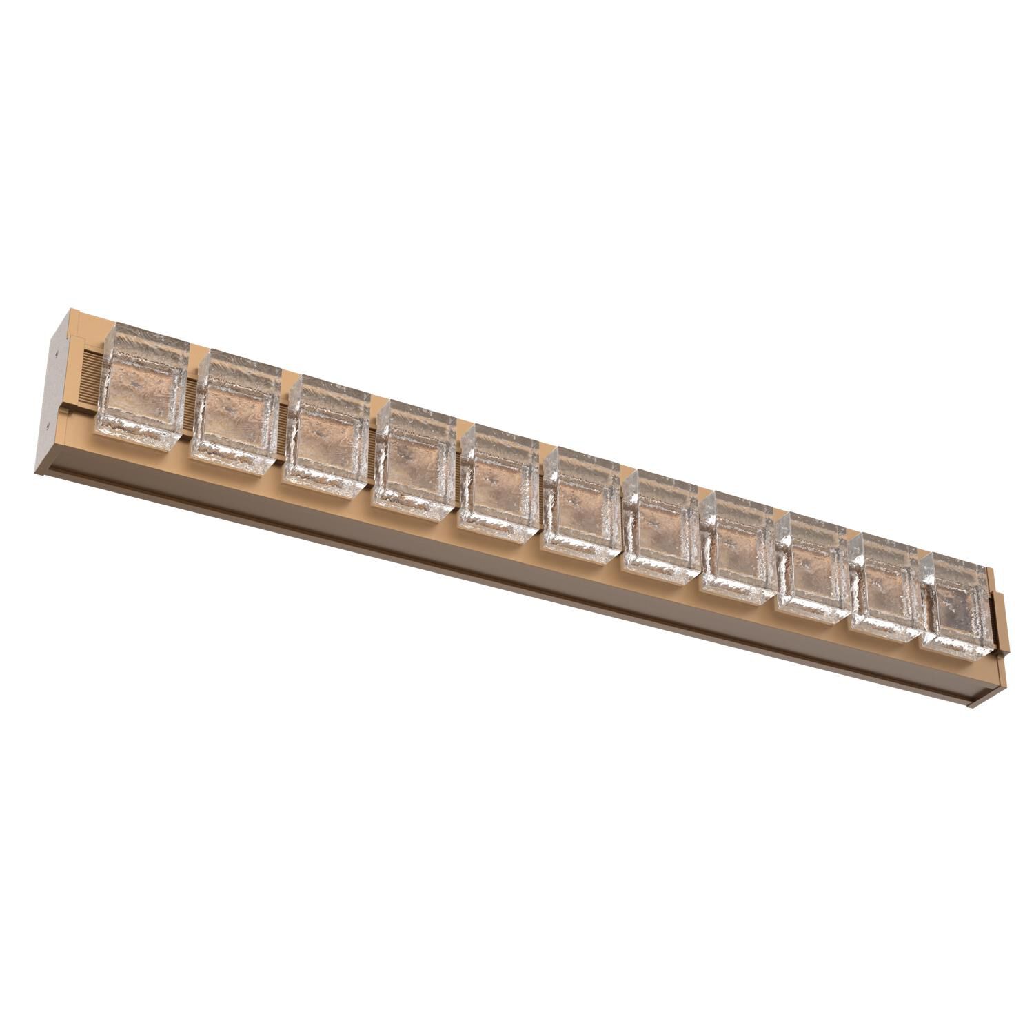 Shown in Novel Brass finish and Smooth Seeded glass and None accent