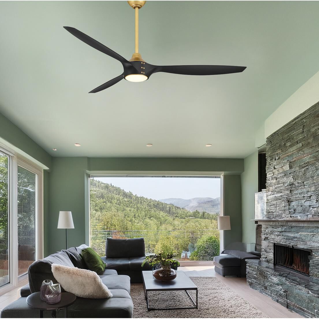 Pierce 65 Inch Ceiling Fan with Light Kit by Minka Aire