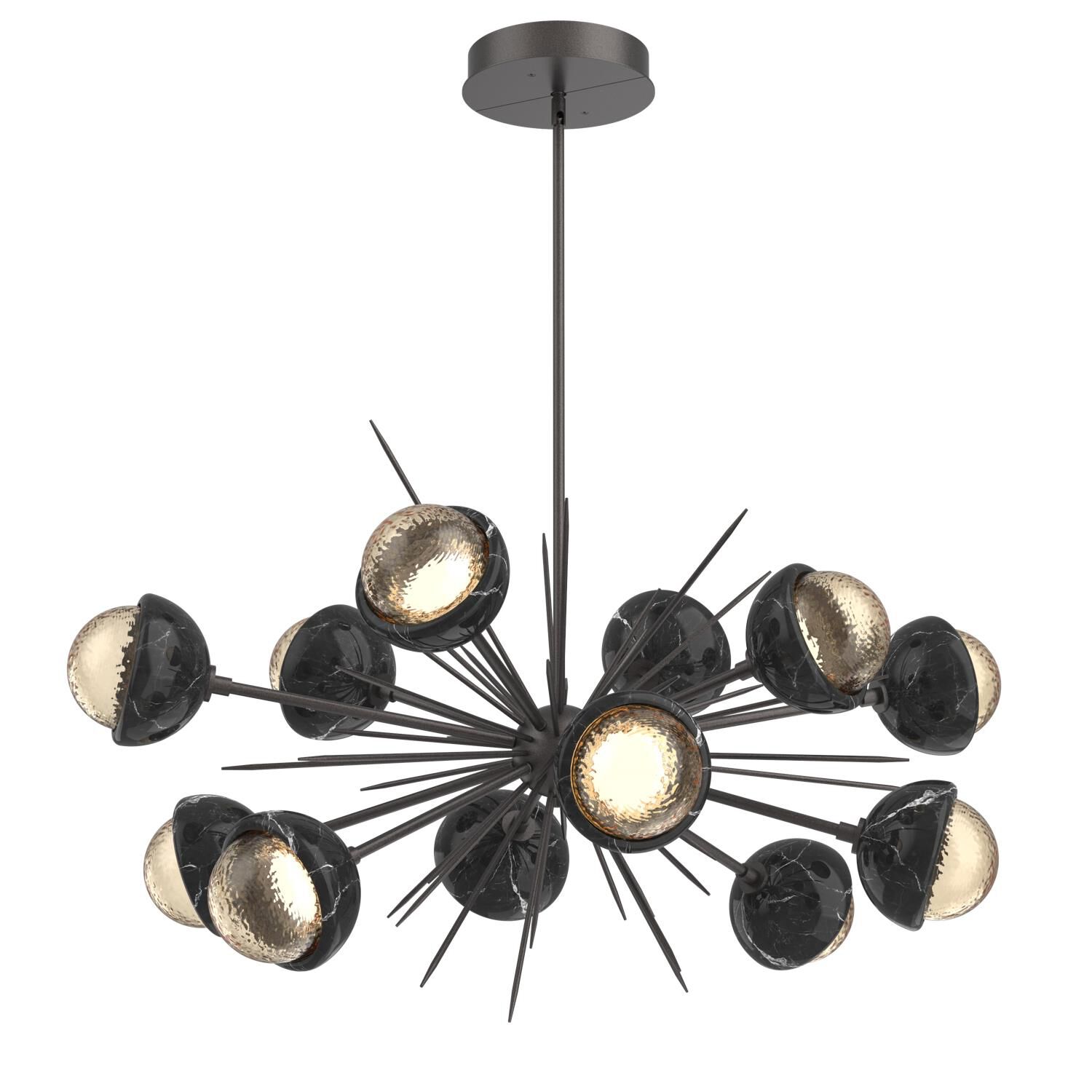Shown in Graphite finish and Amber glass and Black Marble accent