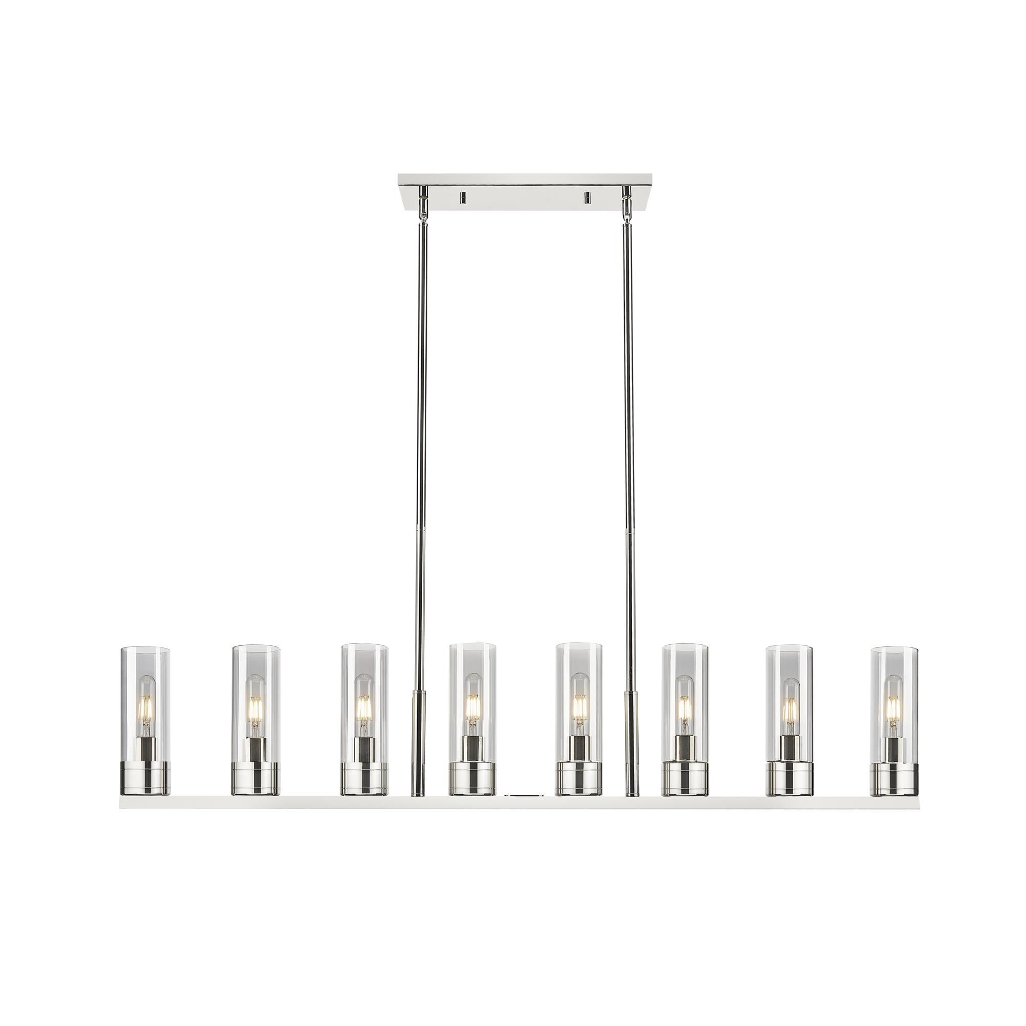 Shown in Polished Nickel finish and Light Smoke glass
