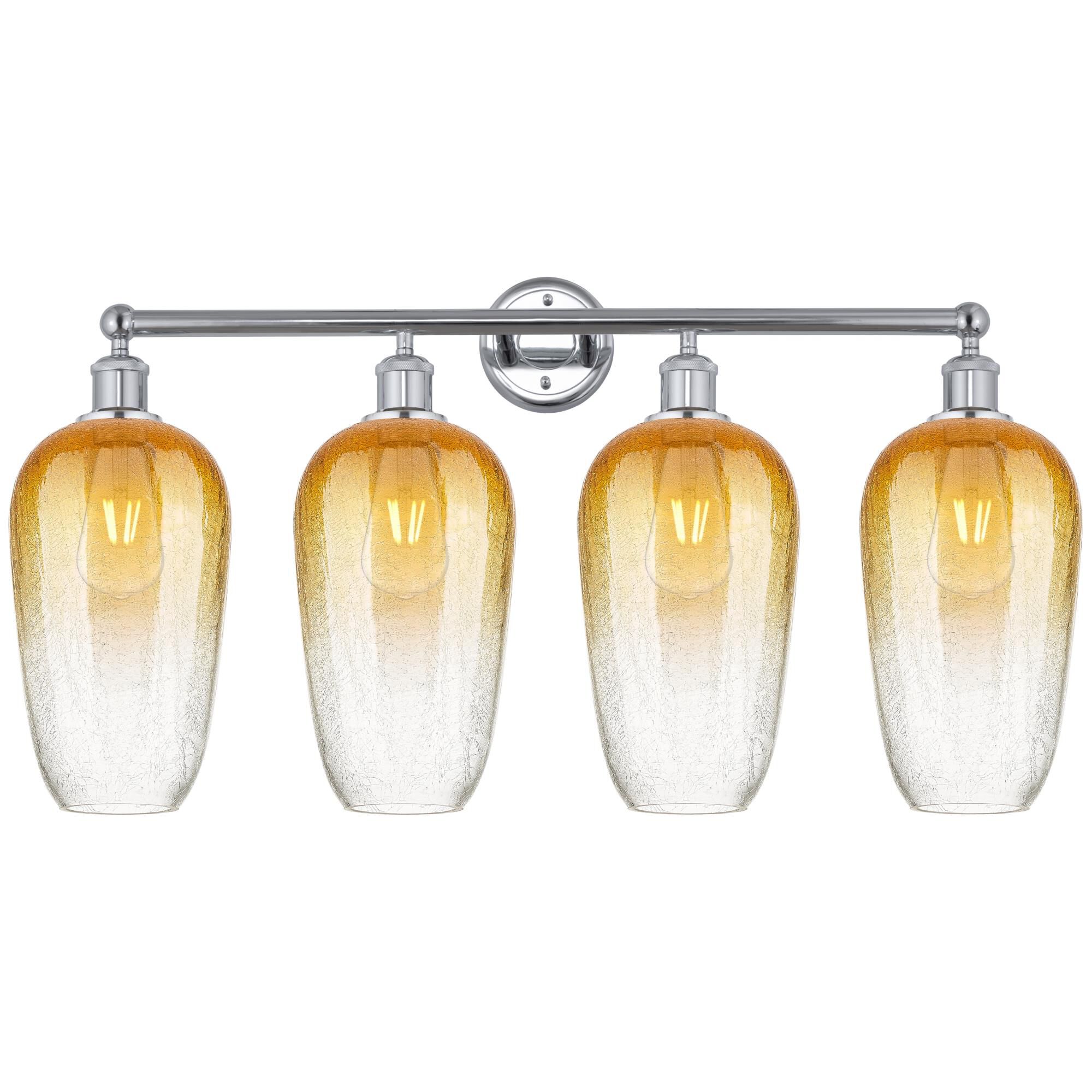 Shown in Polished Chrome finish and Amber glass