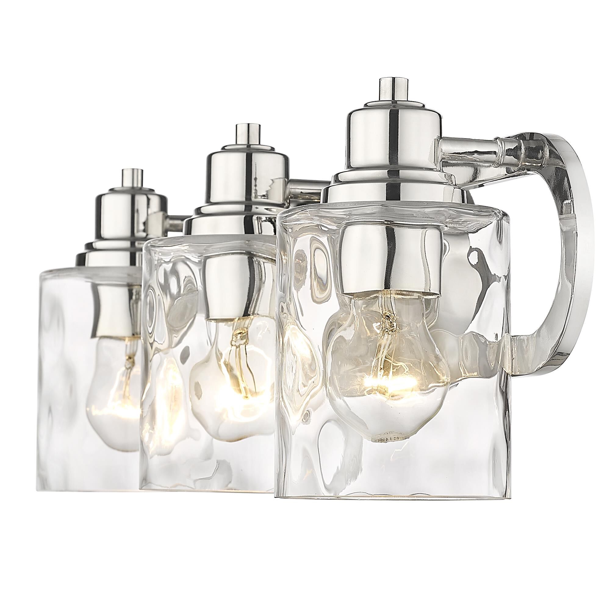 Shown in Polished Nickel finish and Handblown Clear Optic glass