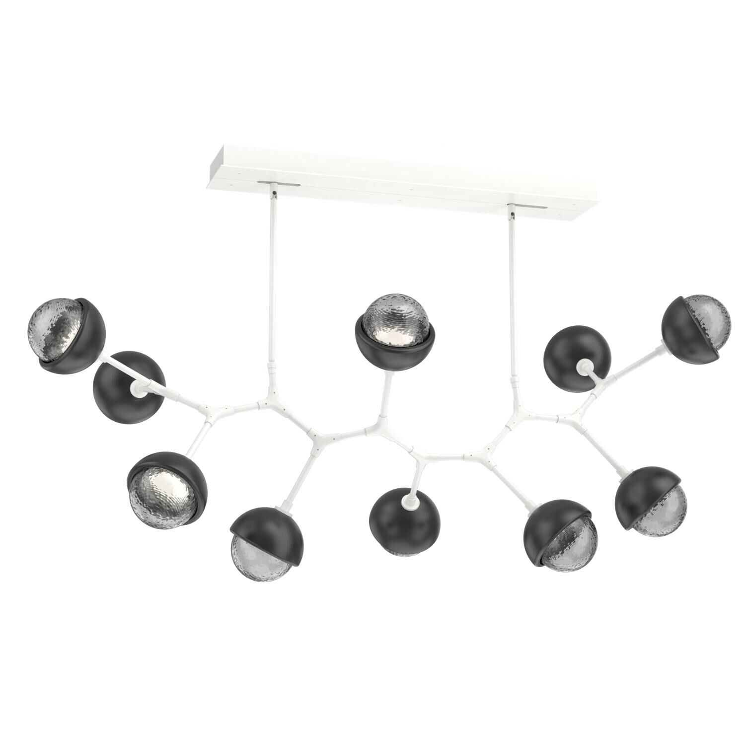 Shown in Salt White finish and Smoke glass and Matte Black accent