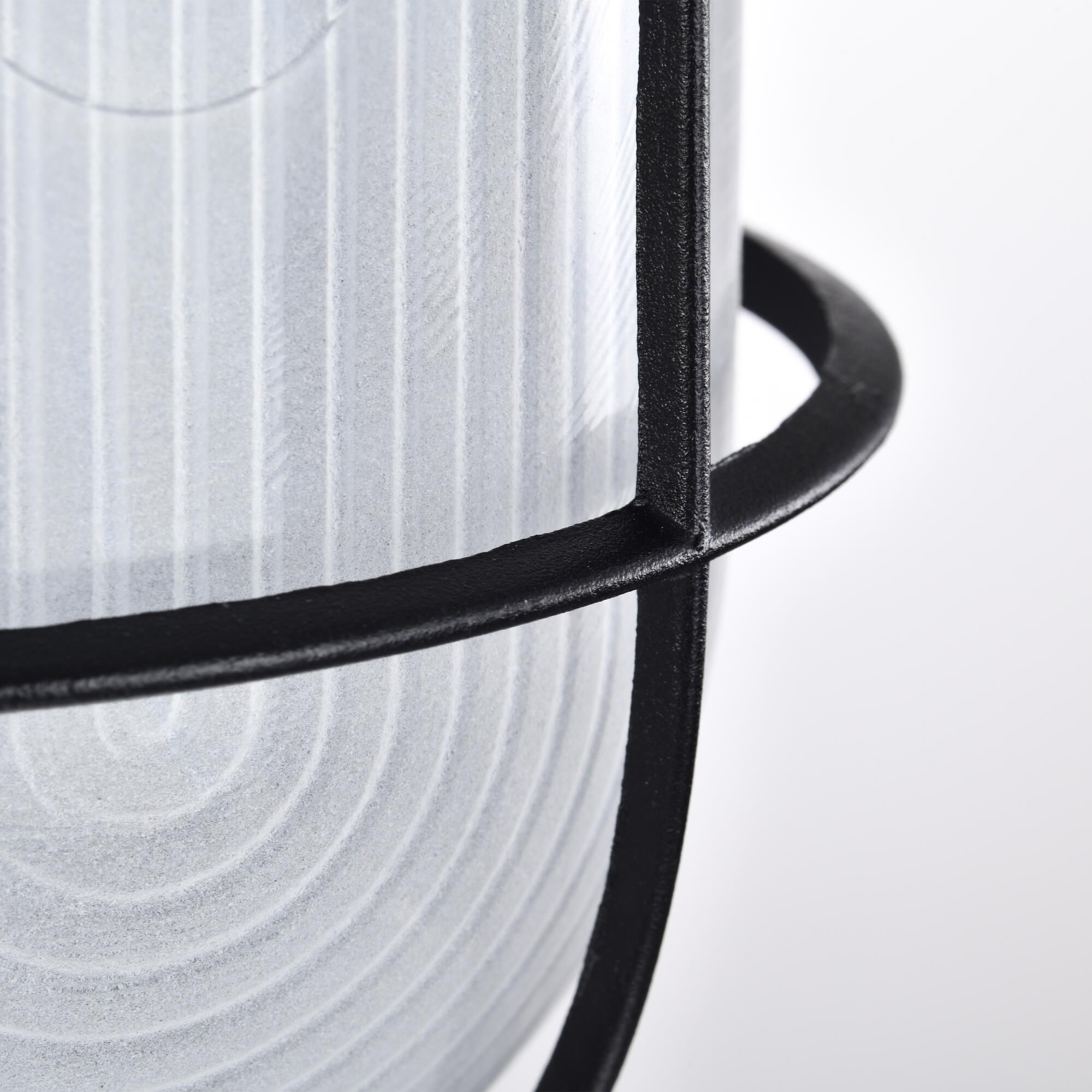 Shown in Black finish and White glass