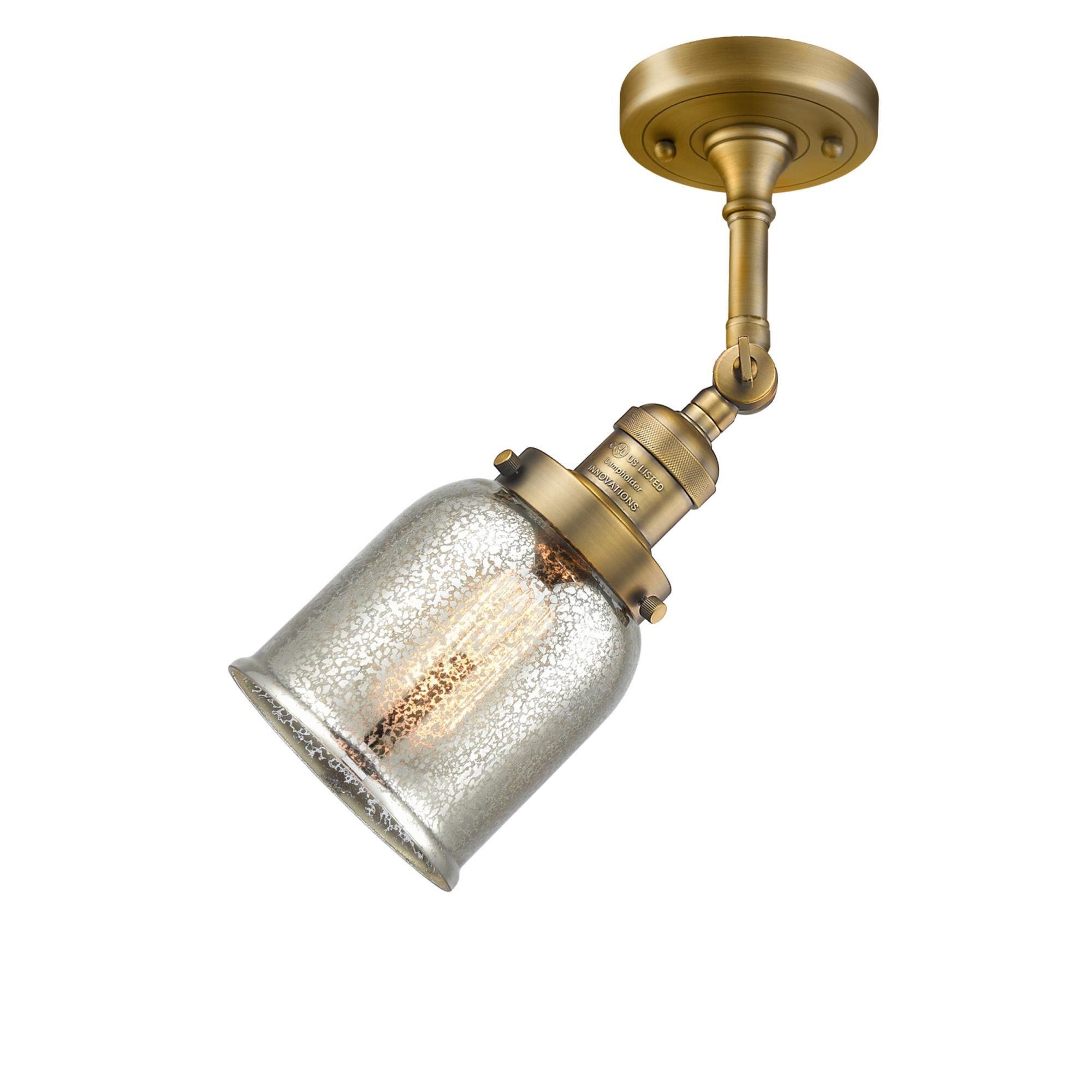Shown in Brushed Brass finish and Silver Mercury glass and None accent