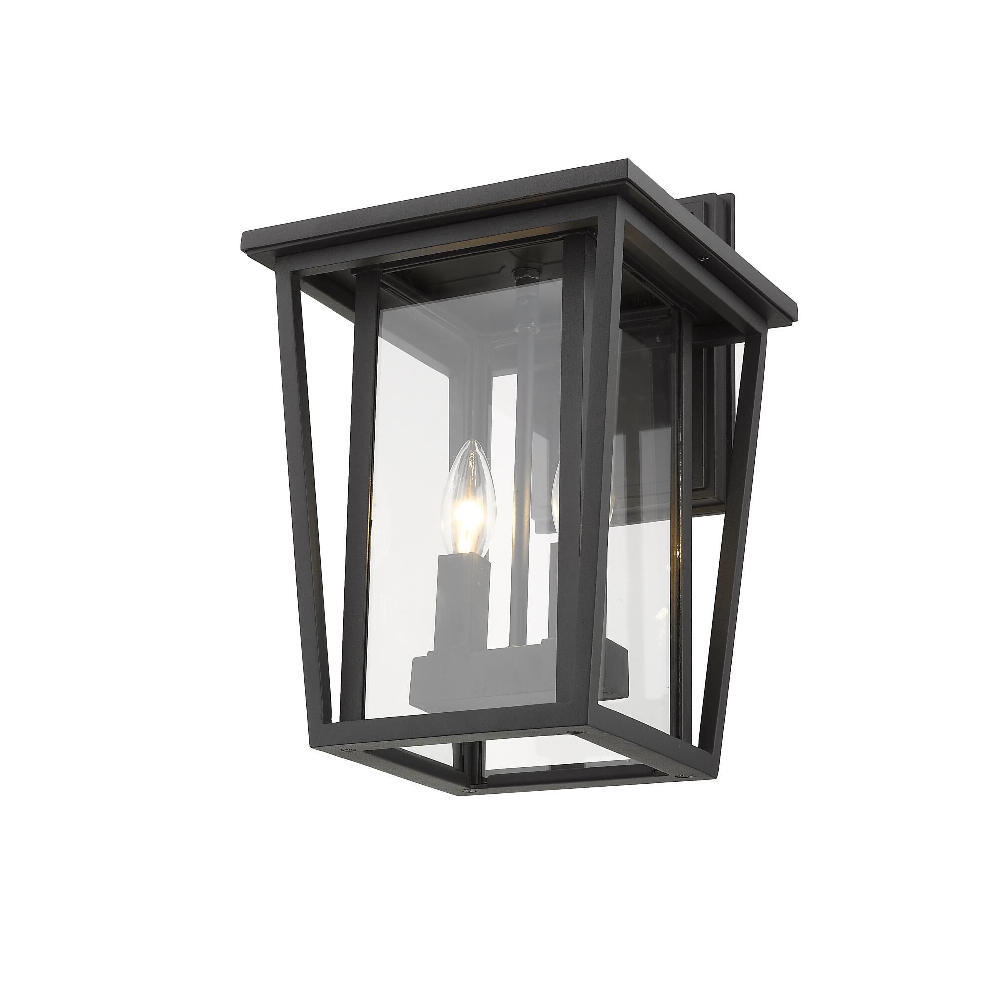 Shown in Black finish and Glass shade