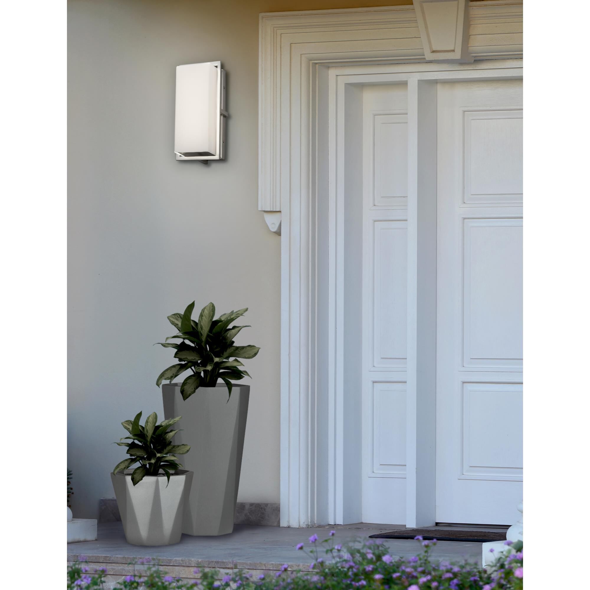 Shown in Brushed Nickel finish and Artisan glass and Opal shade