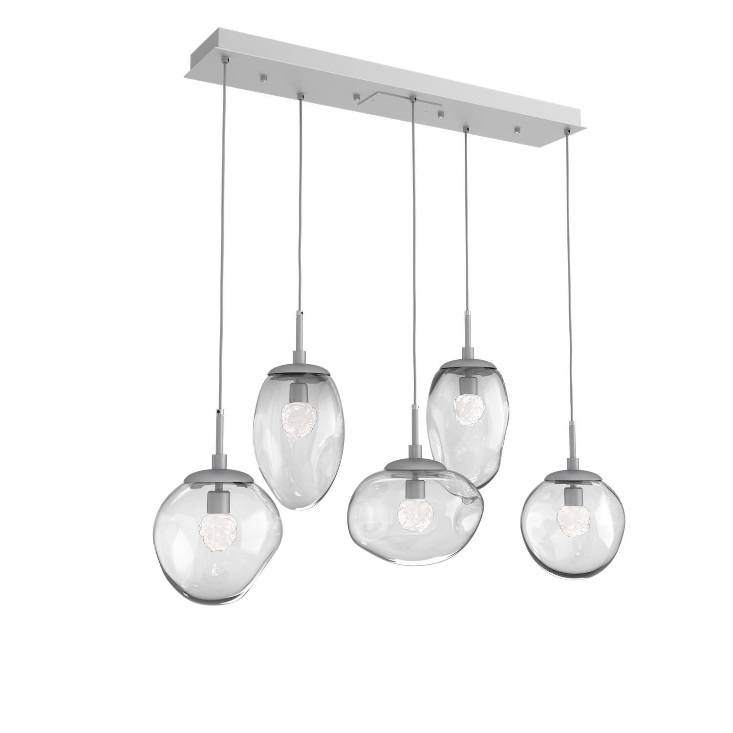 Shown in Classic Silver finish and Floret Inner And Clear Outer glass
