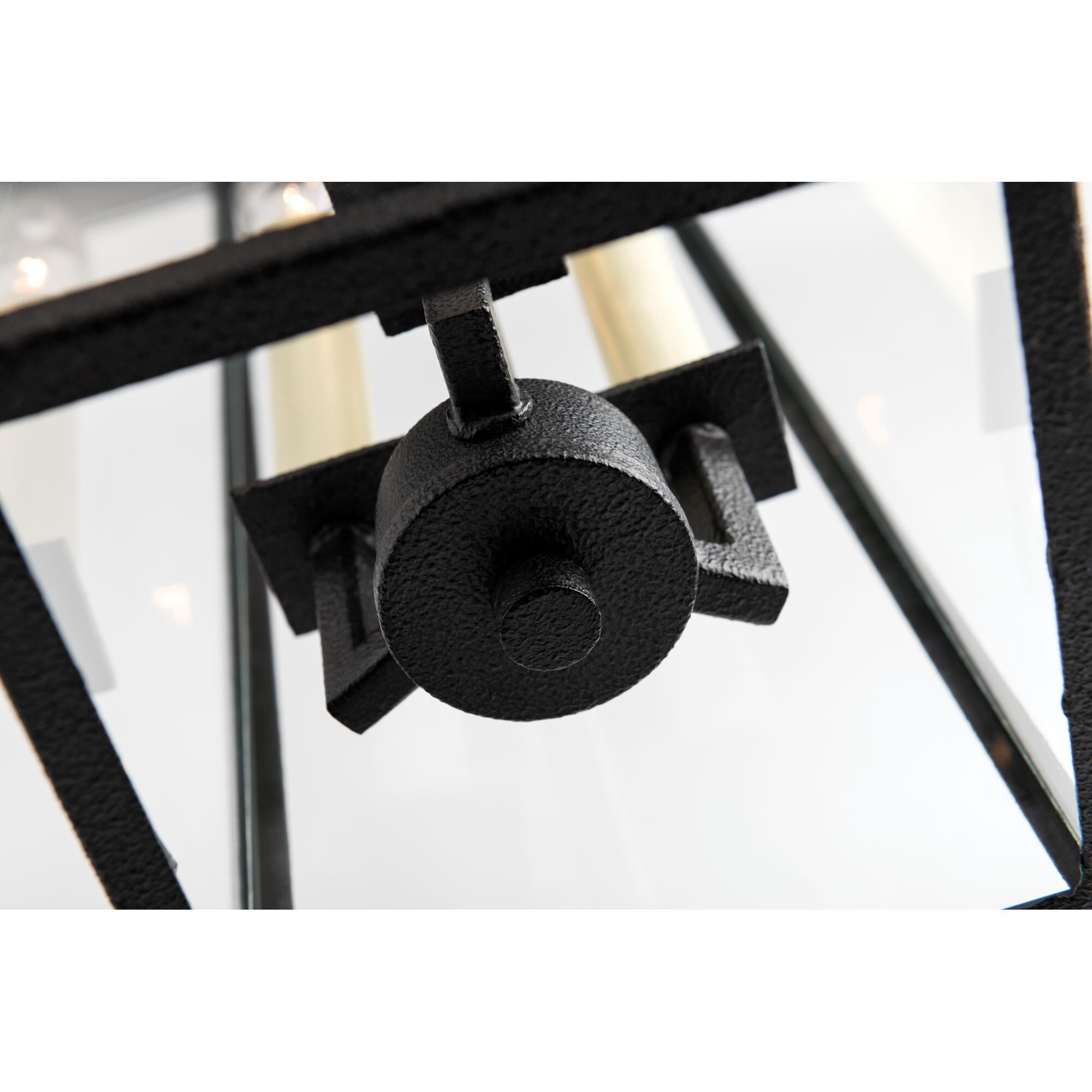 Shown in Forged Iron finish and Clear glass