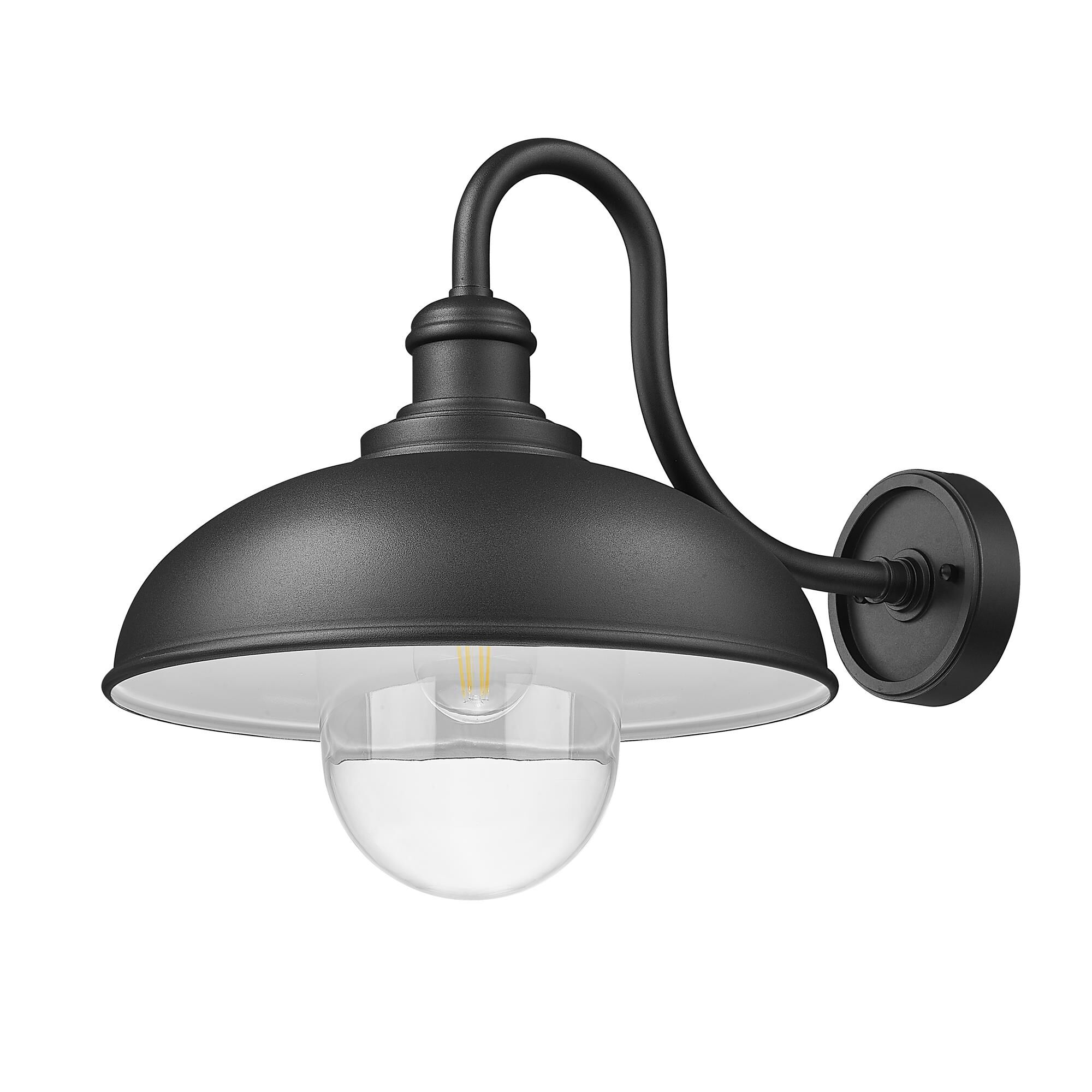 Shown in Sand Black finish and Clear glass and Clear shade