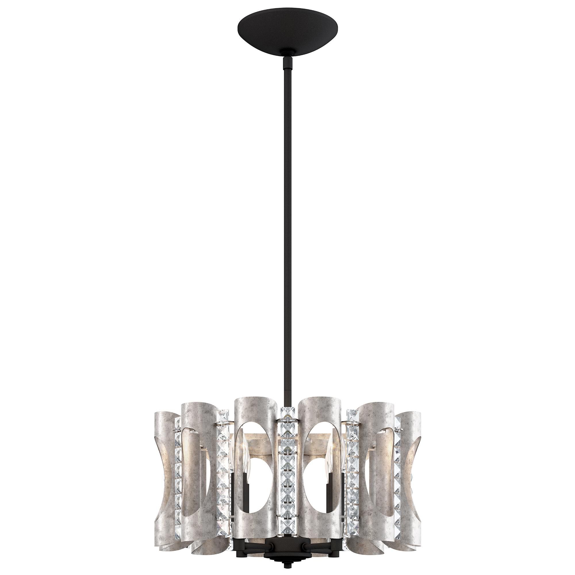 Shown in Antique Silver finish and Clear Optic crystal