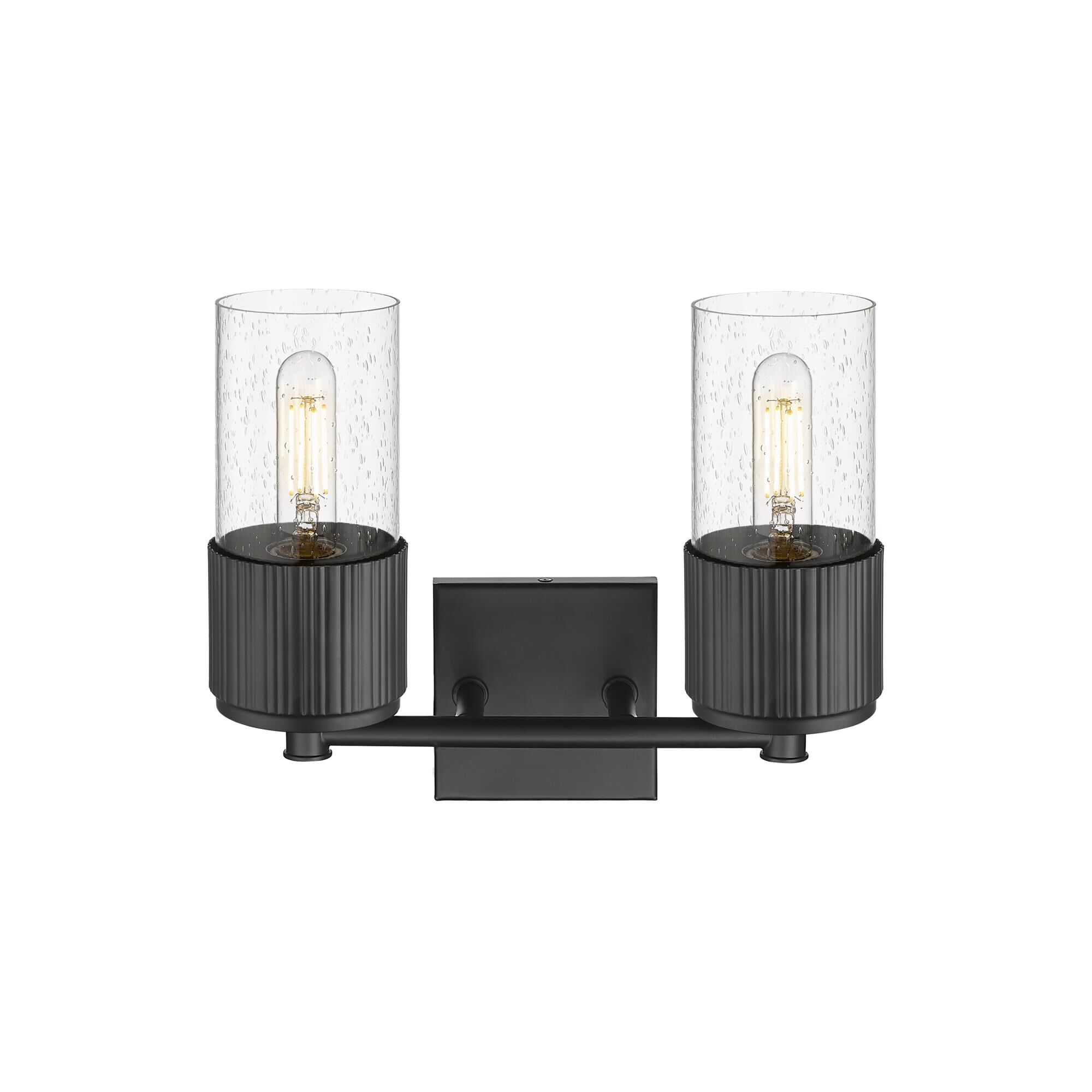 Shown in Matte Black finish and Seedy glass