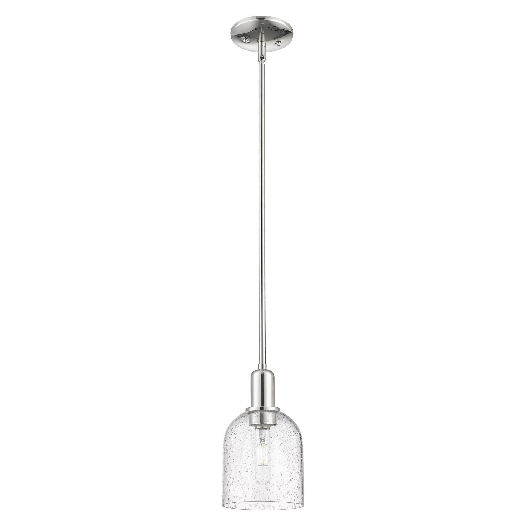 Shown in Polished Nickel finish and Seedy glass