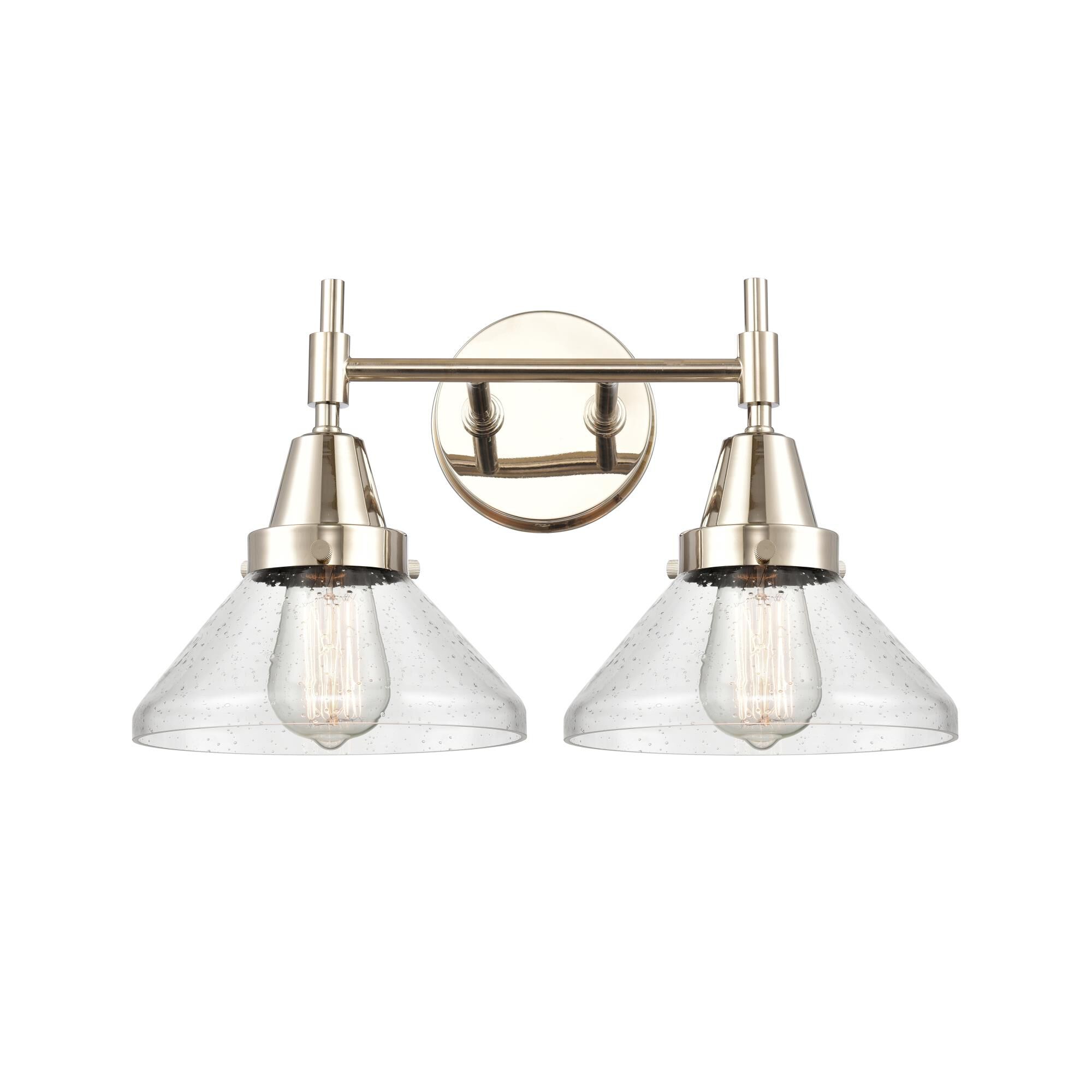 Shown in Polished Nickel finish and Seedy Caden glass