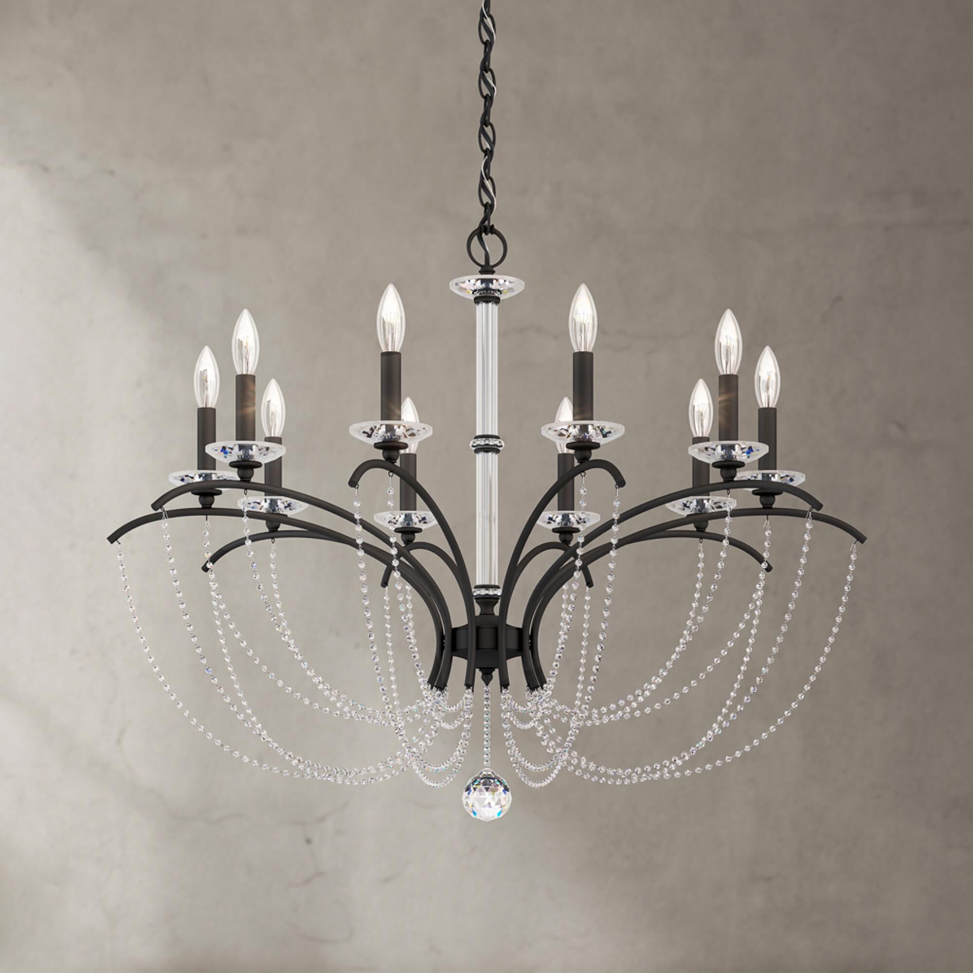 Shown in Black finish and Clear Optic crystal