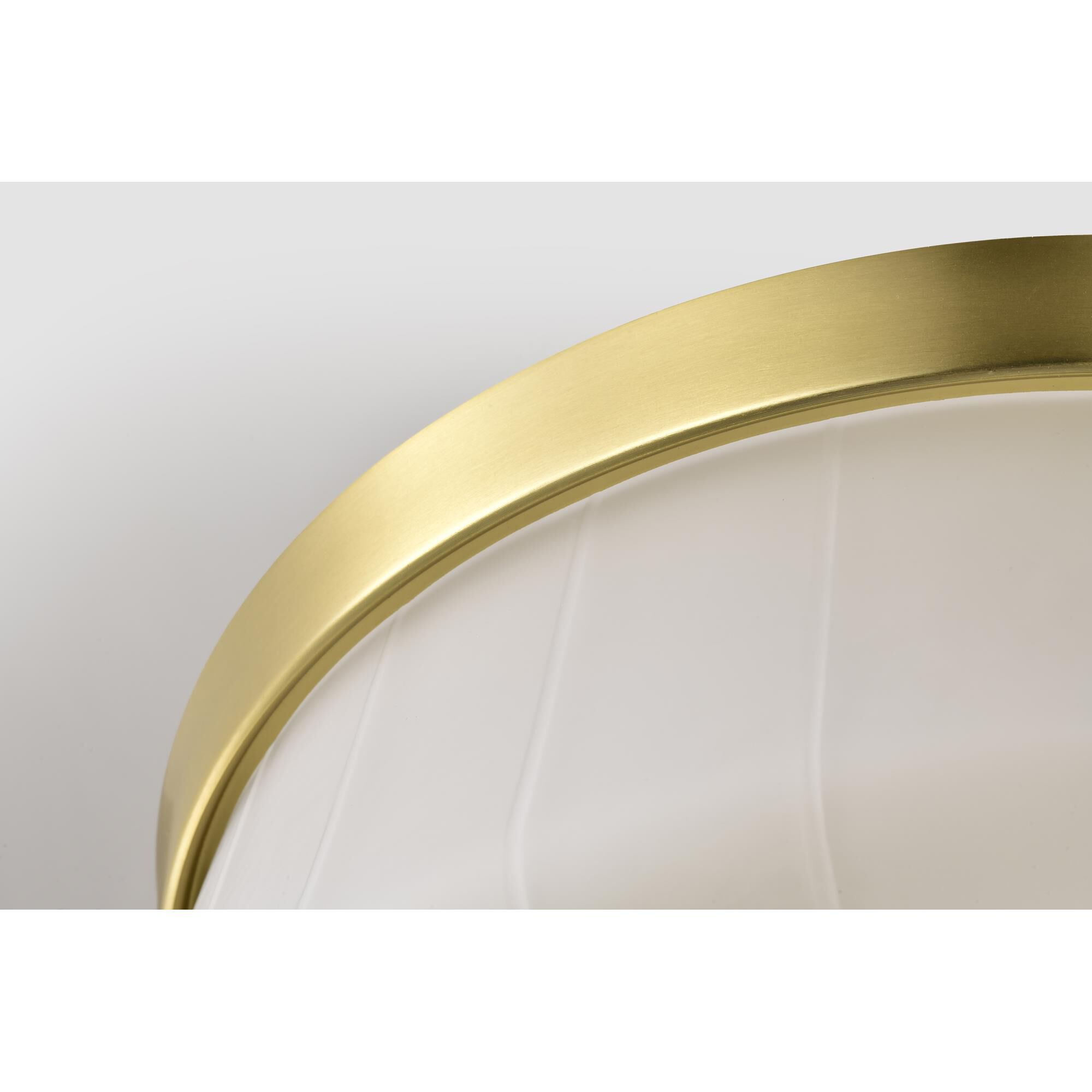 Shown in Vintage Brass finish and Etched White glass