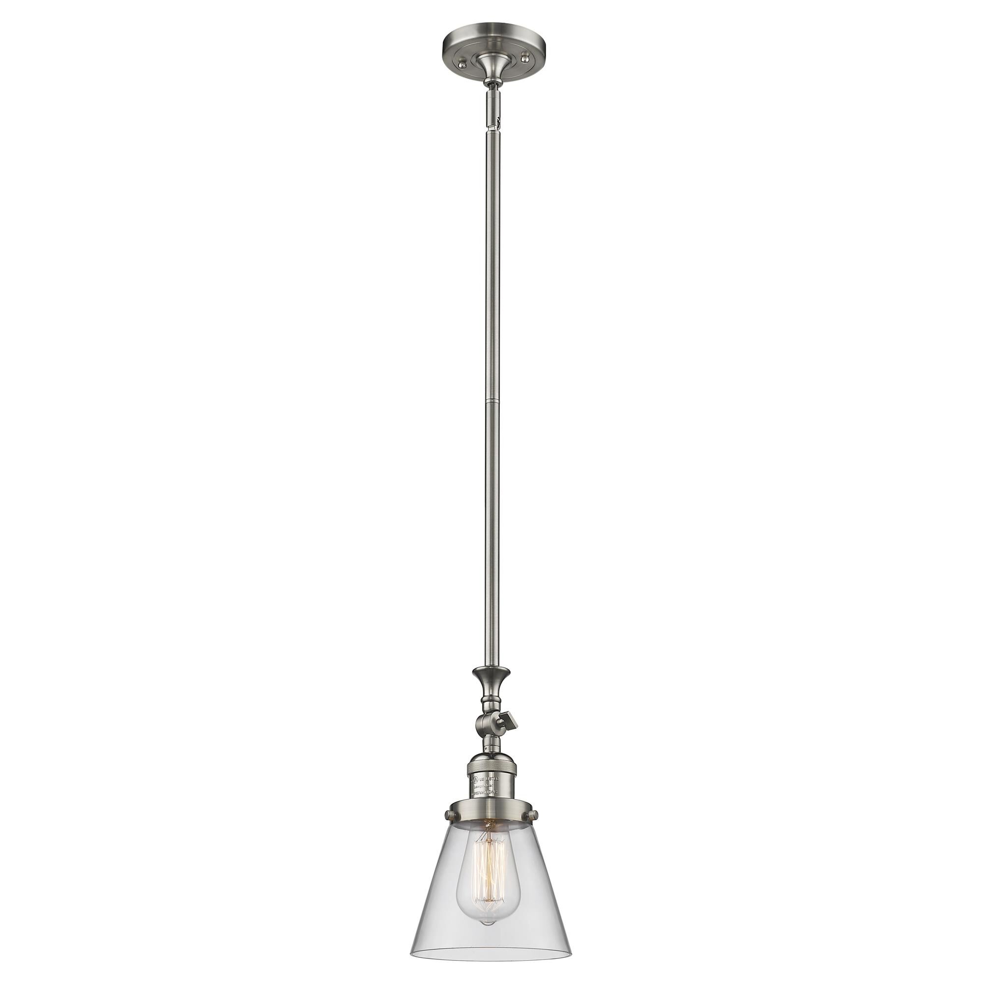 Shown in Brushed Satin Nickel finish and Clear glass