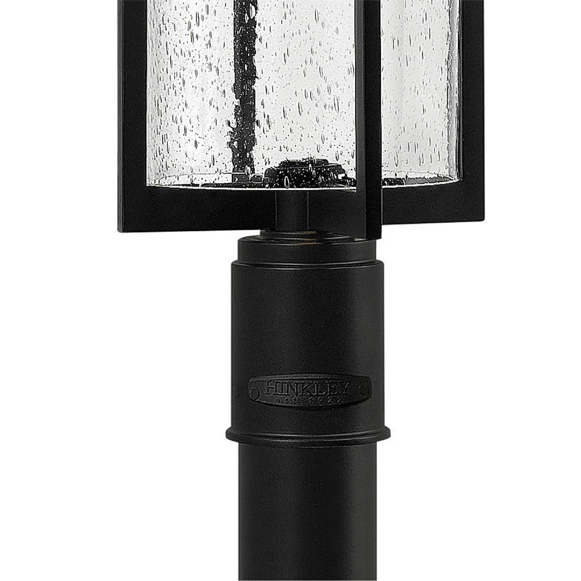 Shown in Black finish and Clear Seedy glass