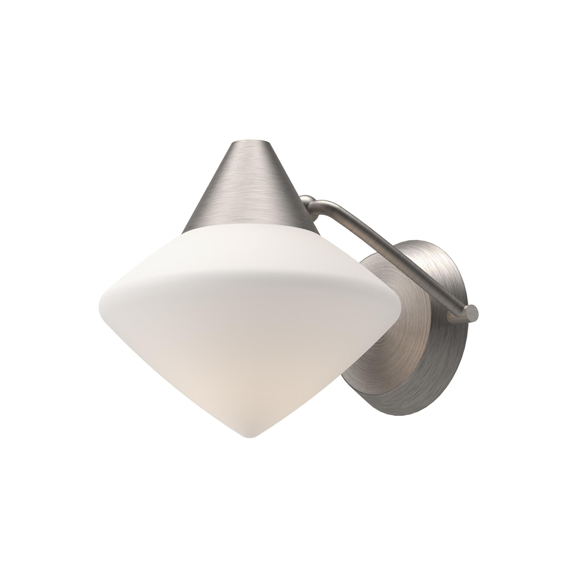Shown in Brushed Nickel finish and Opal Matte glass
