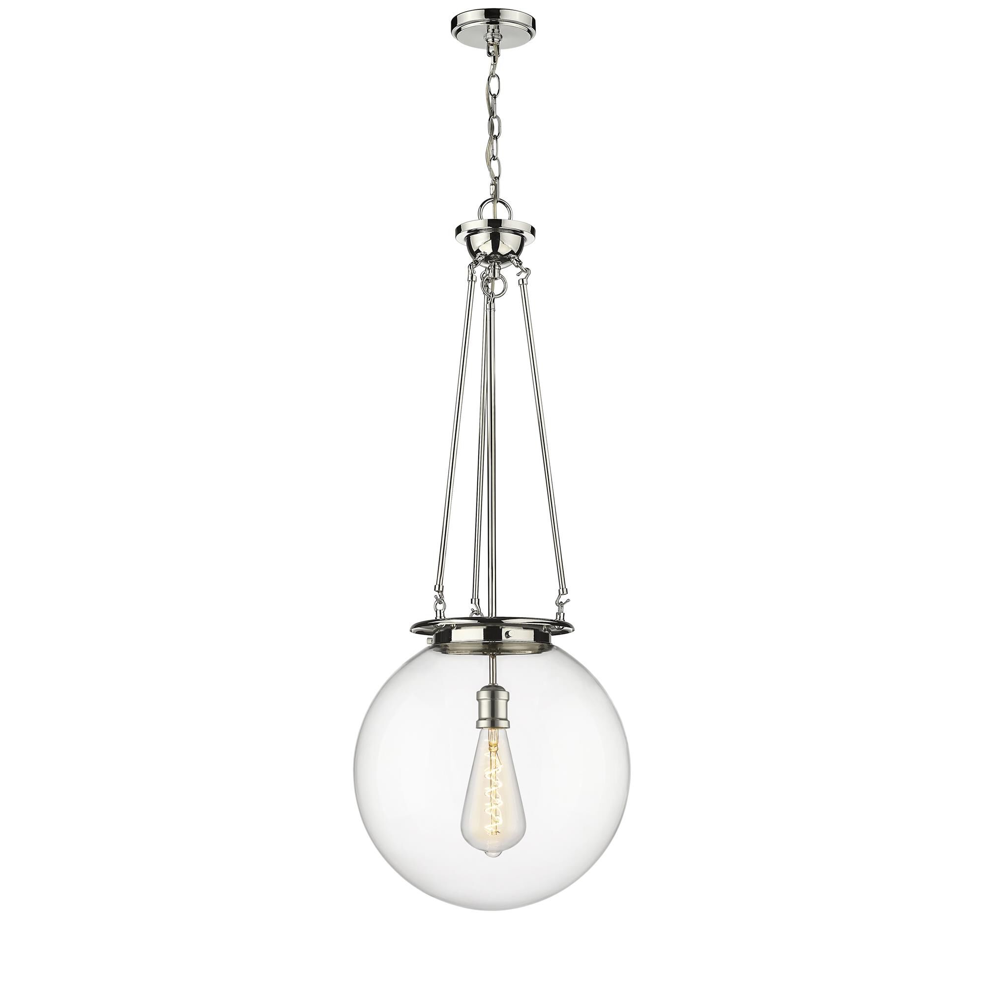 Shown in Polished Nickel finish and Clear glass