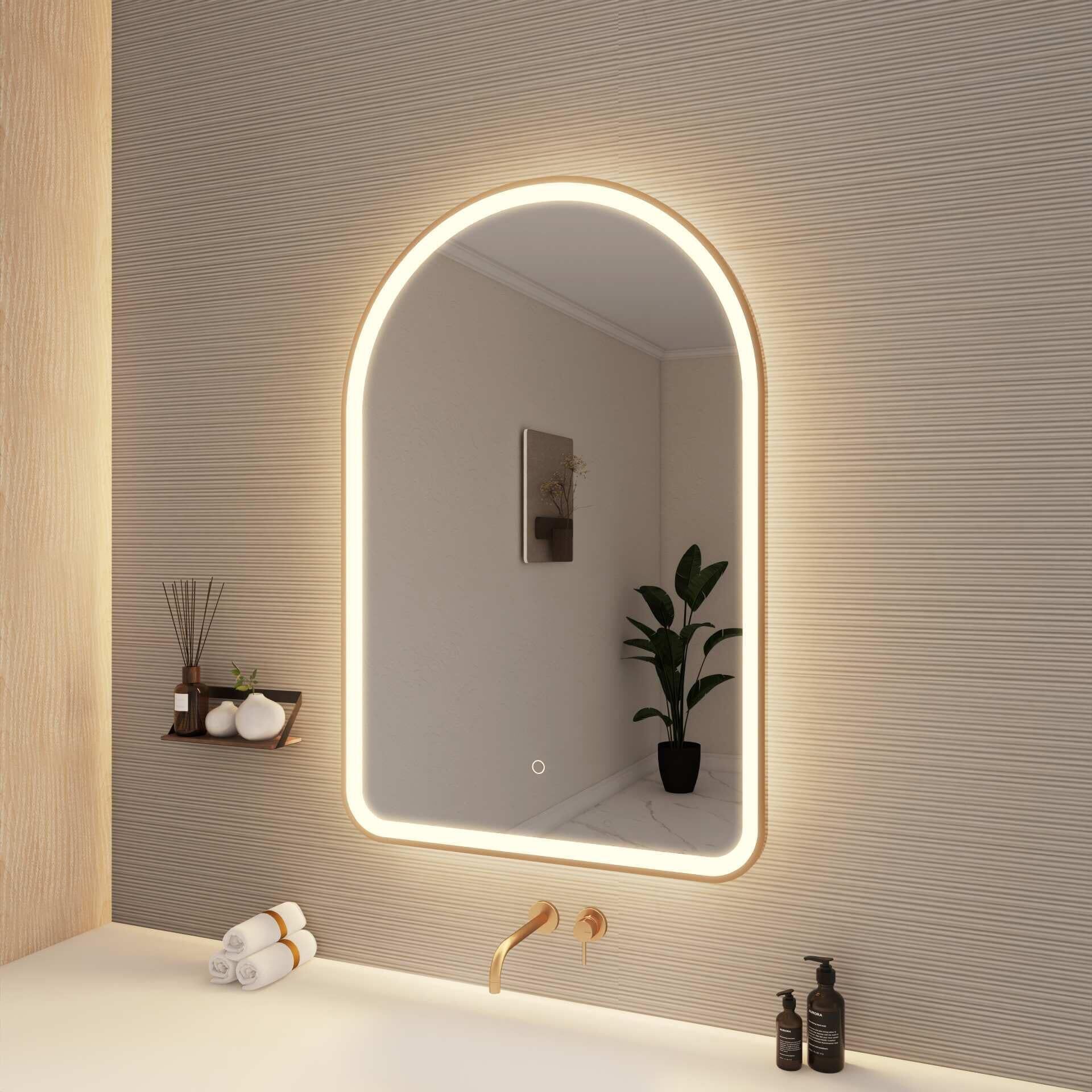 Harmoni 40 Inch Arched LED Lighted Mirror by Elegant Decor