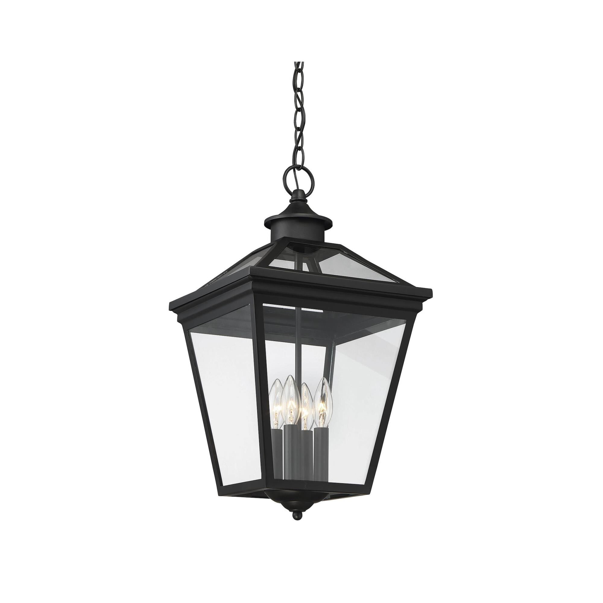 Shown in Black finish and Clear glass