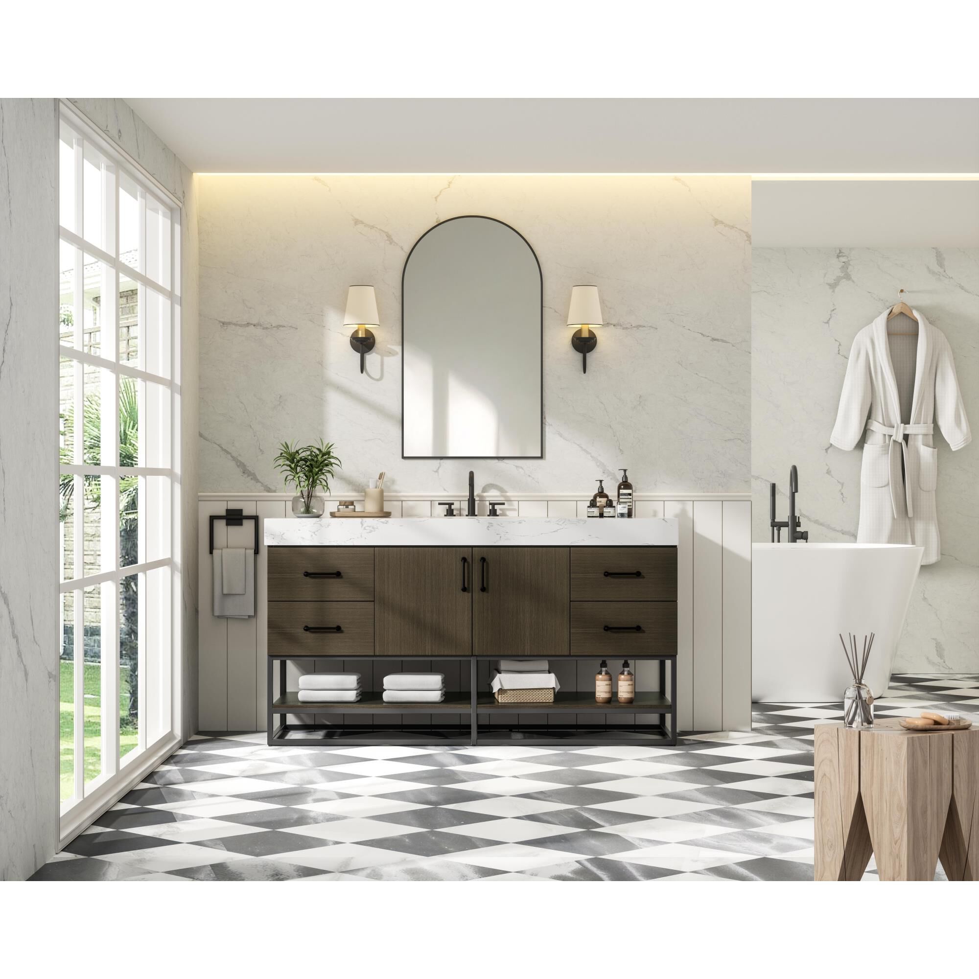 Shown in Mocha Brown finish