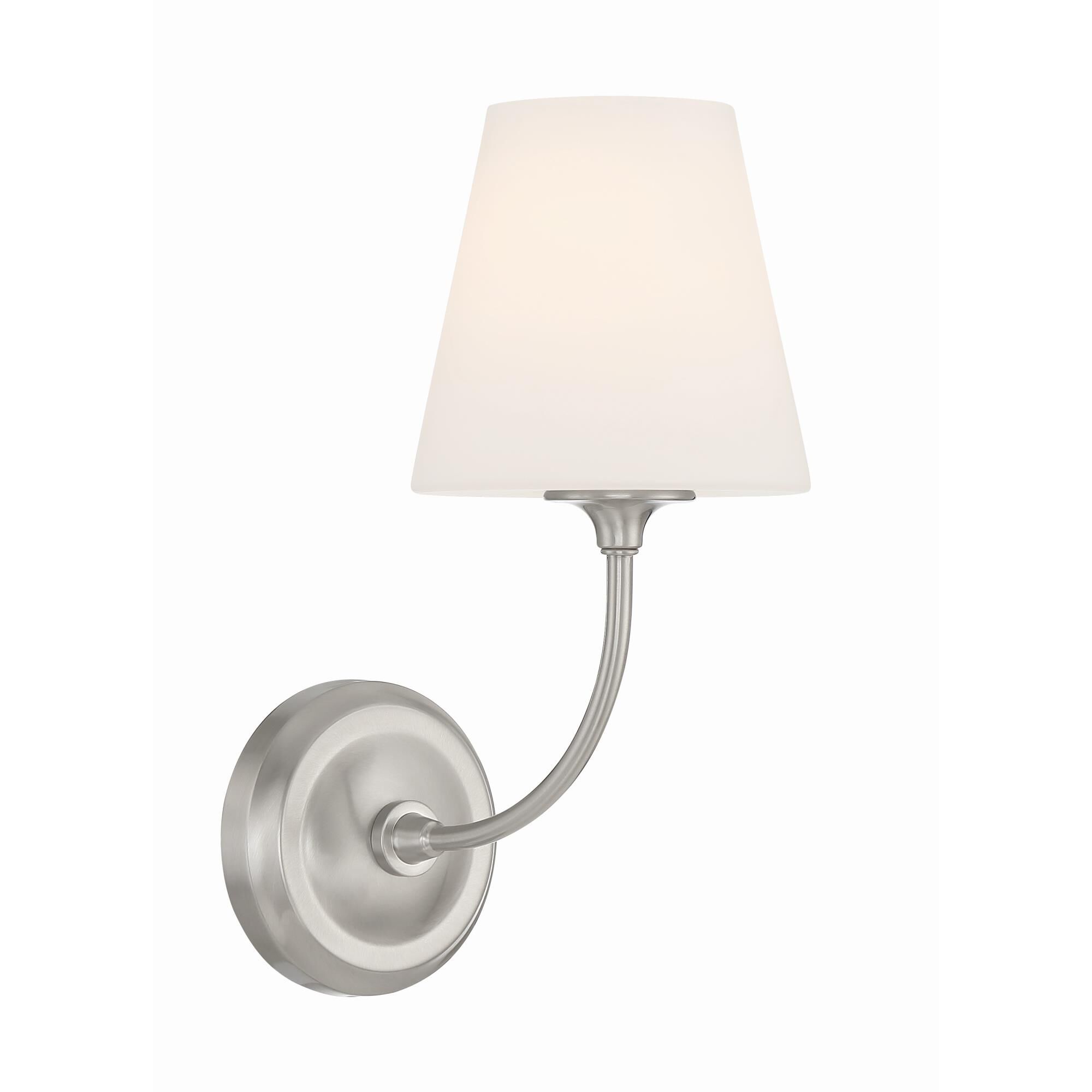 Shown in Brushed Nickel finish and Glass shade
