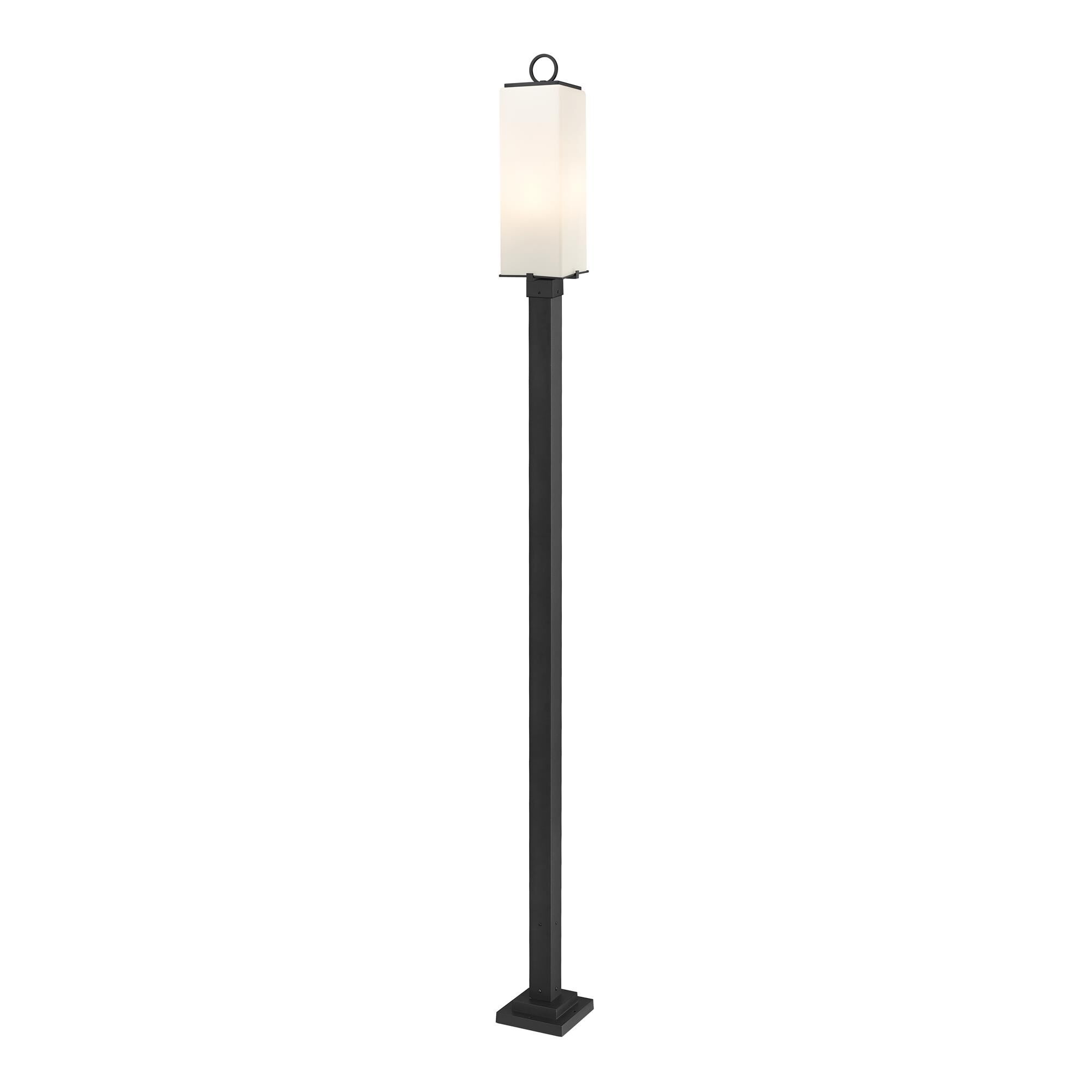Shown in Black finish and Glass shade