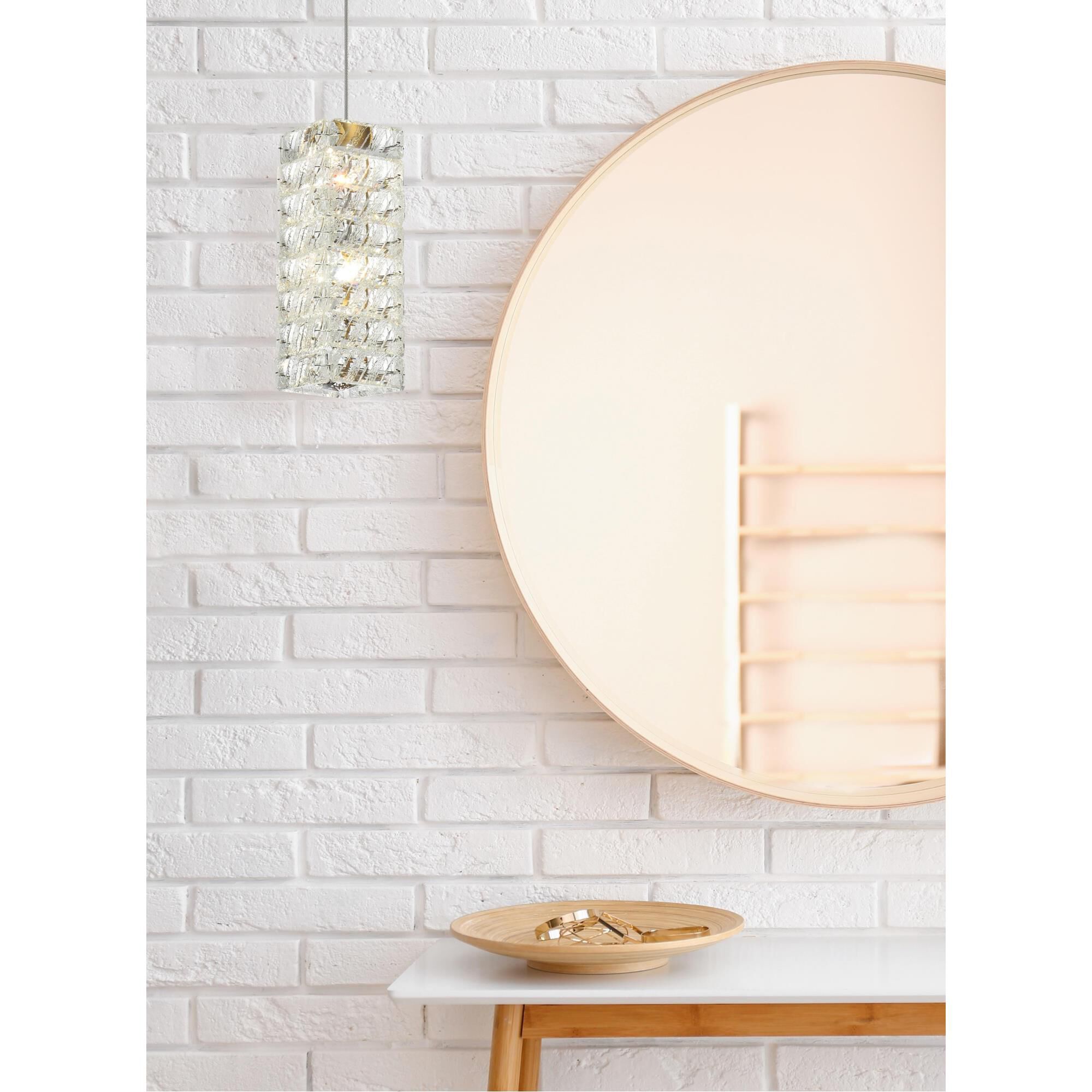 Shown in Satin Gold finish and Rc crystal and Clear glass