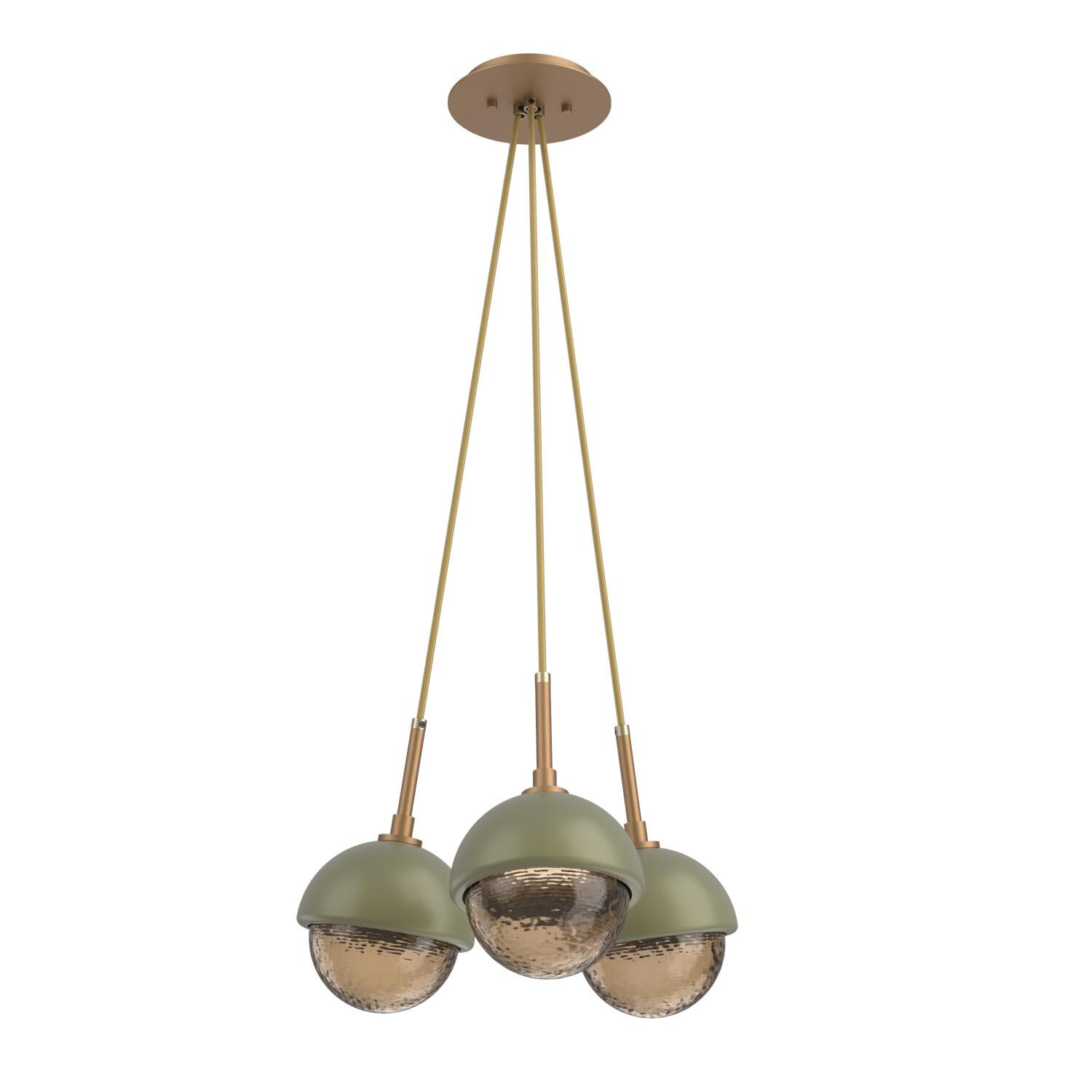 Shown in Novel Brass finish and Bronze glass and Sage Green accent