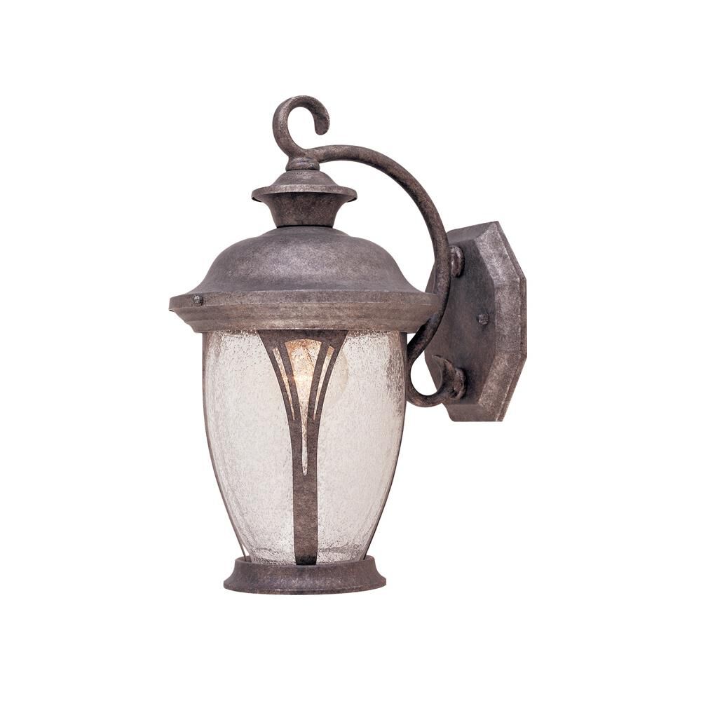 Shown in Rustic Silver finish and Seedy glass